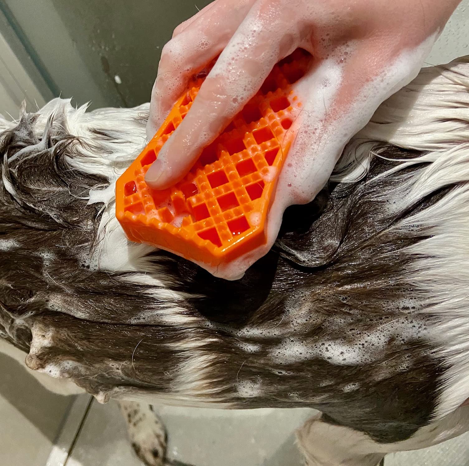Wahl Pet Sheddy Rubber Brush - 5-in-1 Dual-Head Grooming Tool for Wet/Dry Use | Orange 7