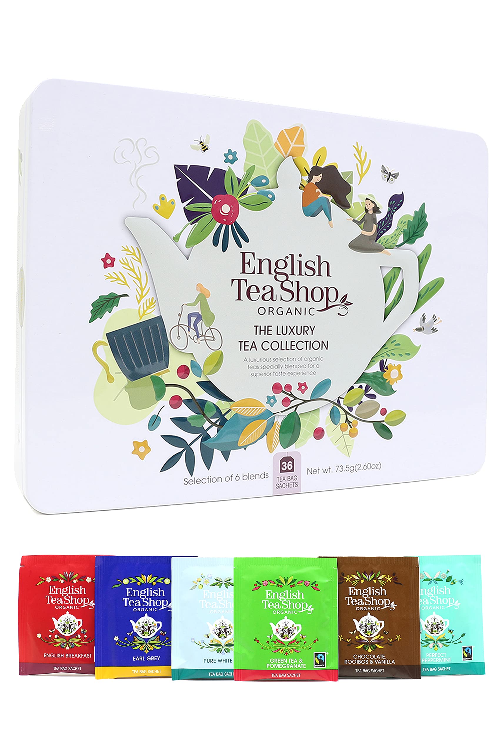 English Tea Shop Organic Luxury Gift Tin - 36 Count Herbal Tea Bags 1