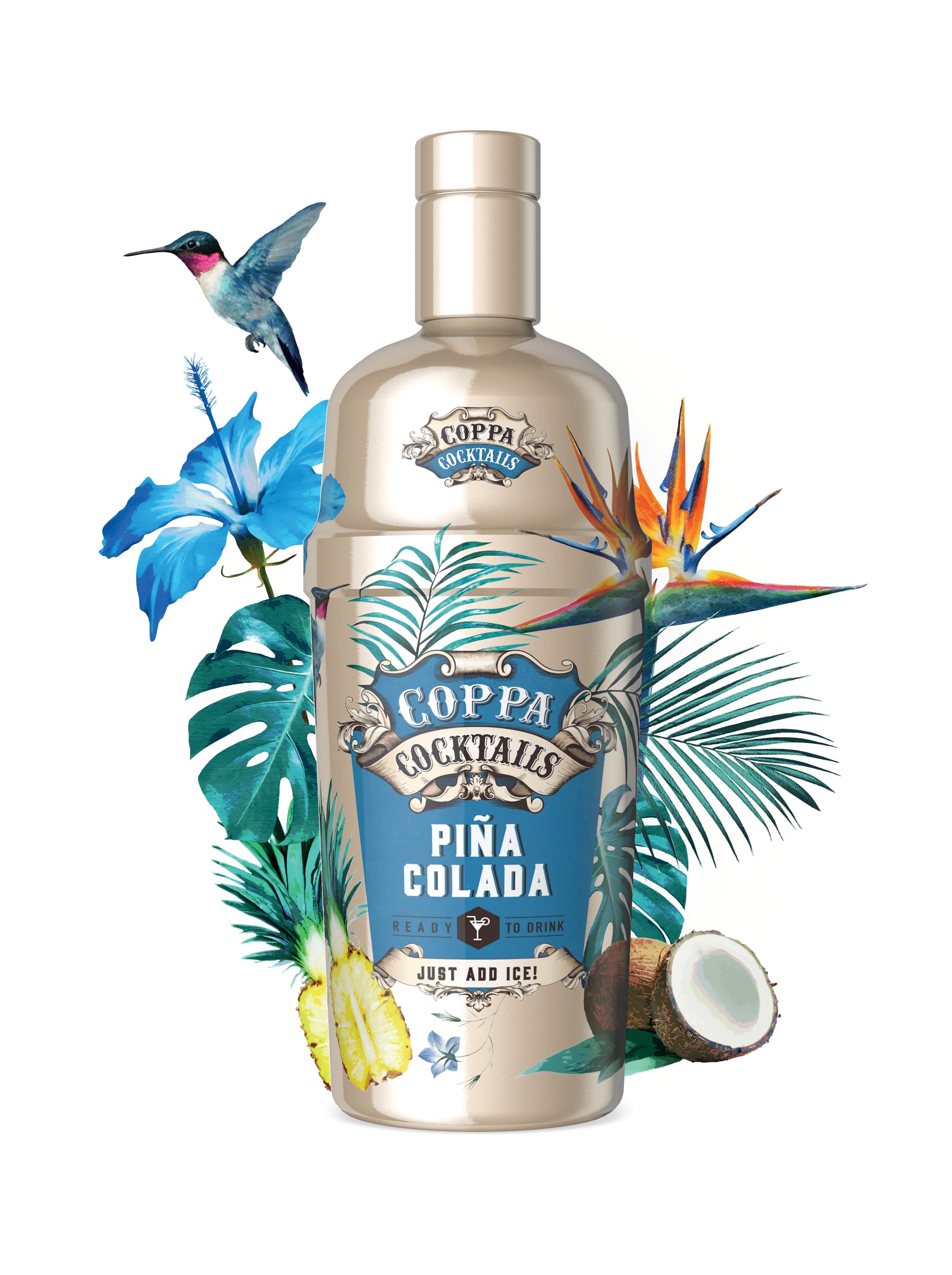 Coppa Cocktails Piña Colada Ready-to-Drink Cocktail | 10.0% ABV | 700ml Bottle 1