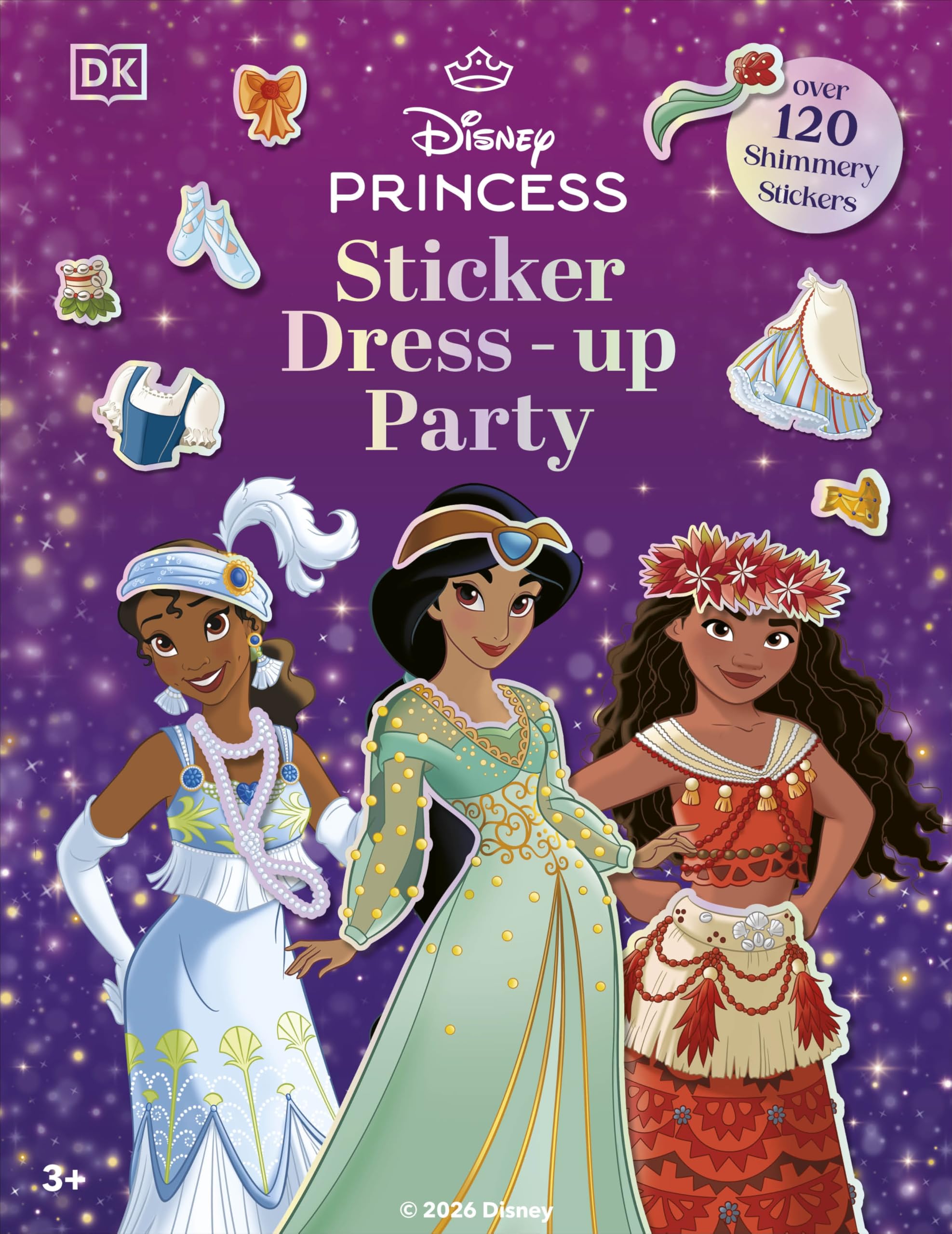 DK Disney Princess Sticker Dress-up Party Activity Book | Ages 3-5 | 120+ Holographic Stickers