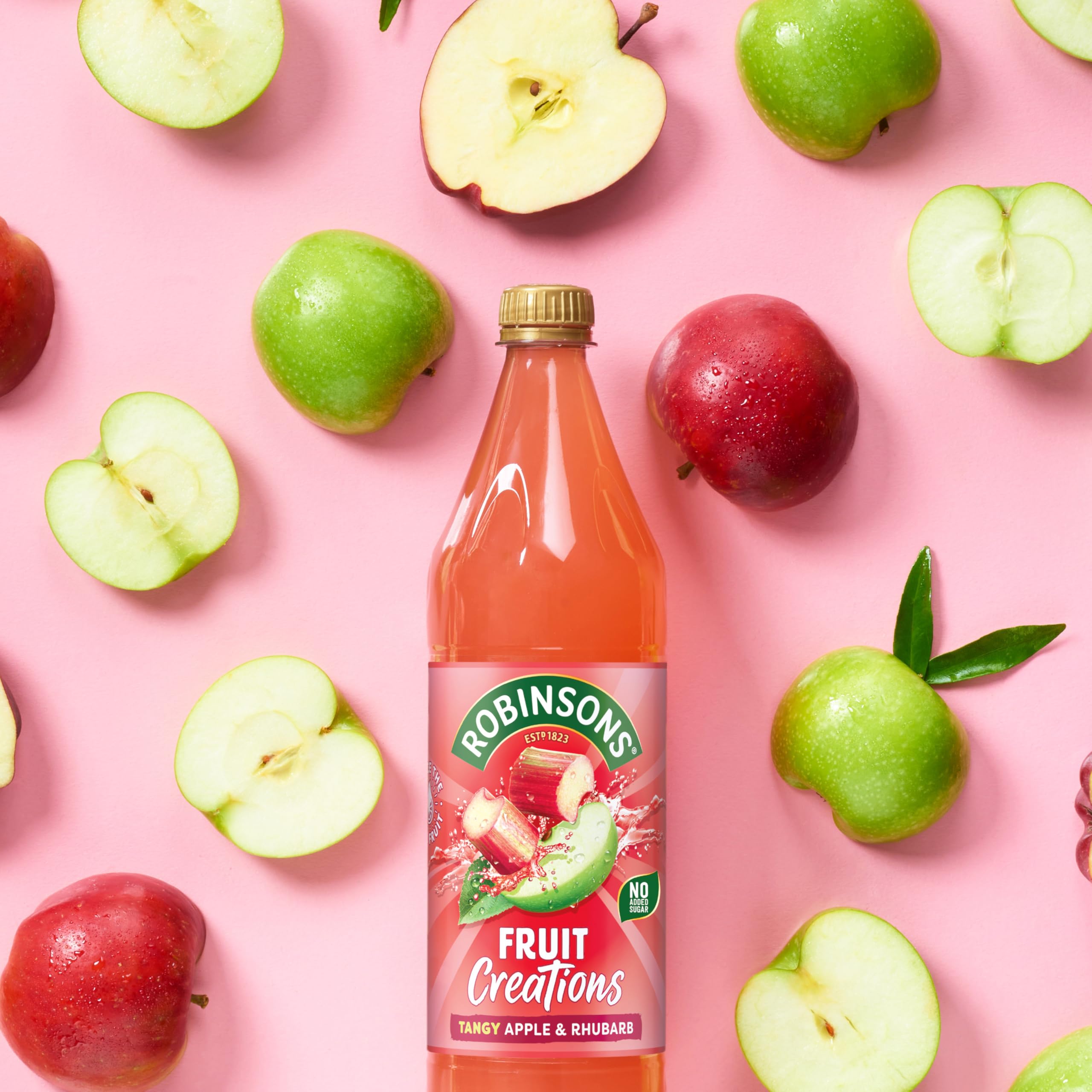 Robinsons Fruit Creations Tangy Apple & Rhubarb Squash - No Added Sugar | 1L 5