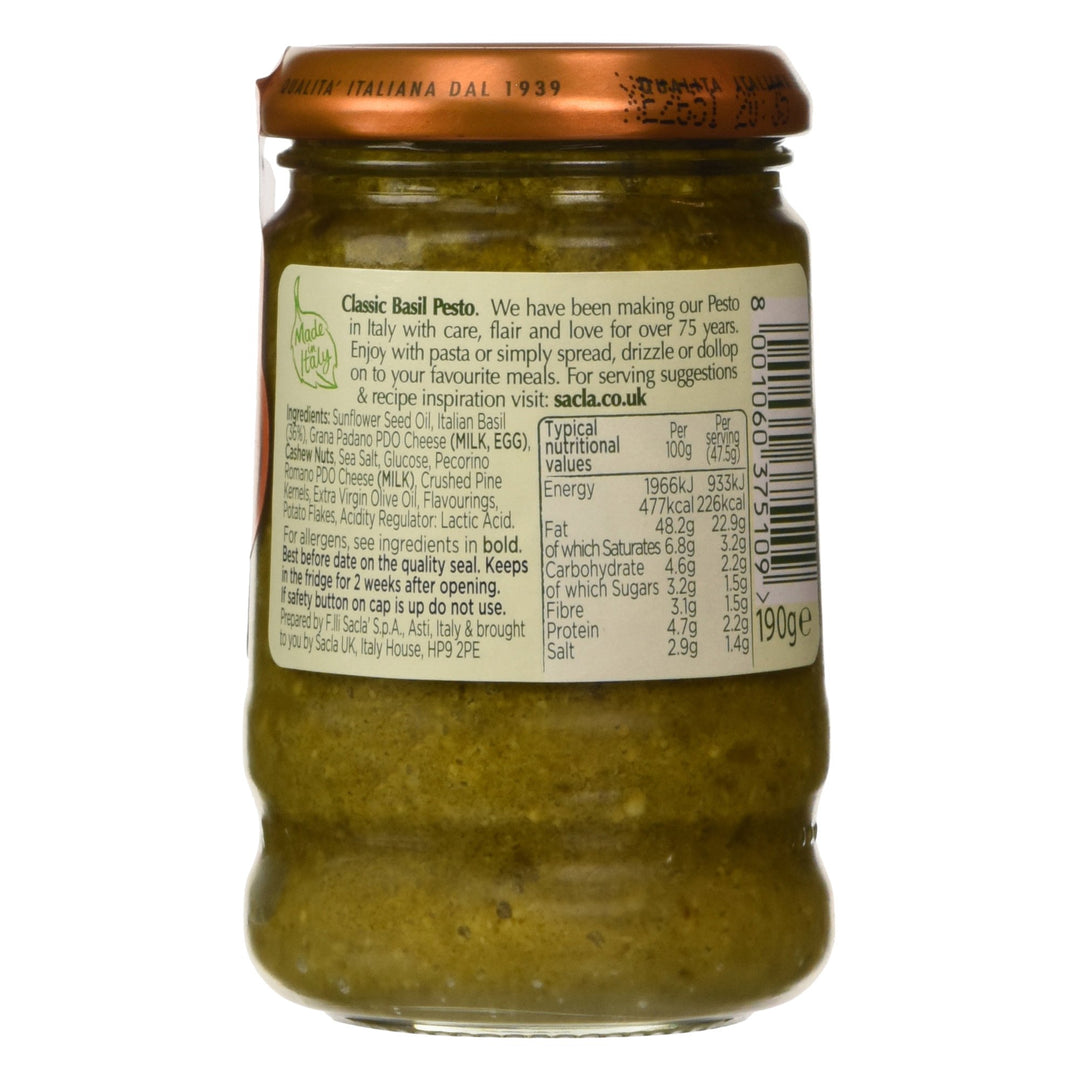 Saclà Classic Basil Pesto - 190g