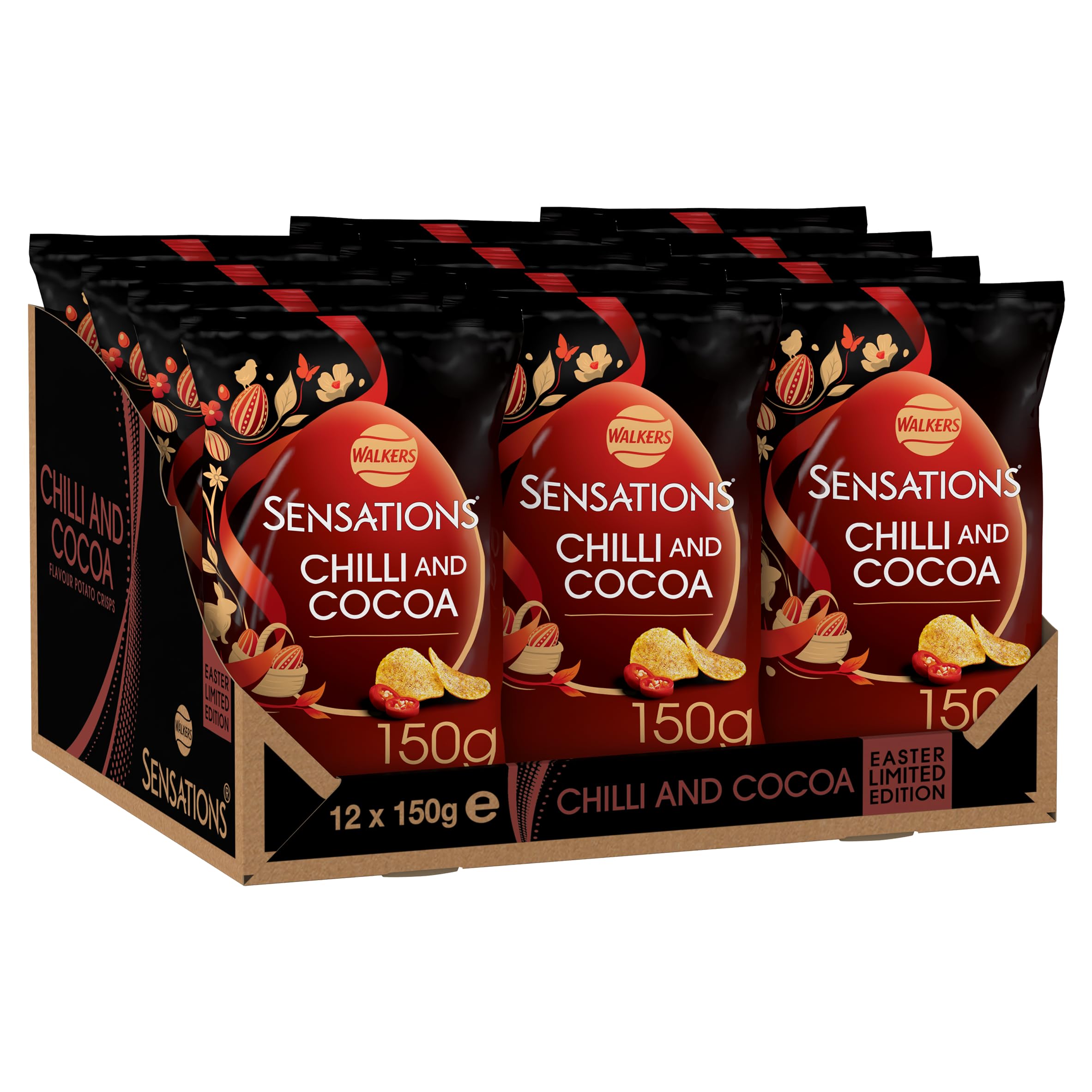 Walkers Sensations Chilli & Cocoa Sharing Crisps - Thicker Cut | No Added MSG | Vegetarian | 150g 4
