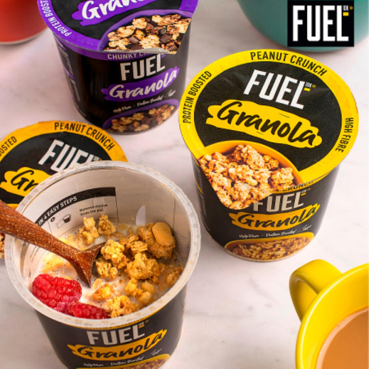 FUEL10K Peanut Crunch Protein Granola Cereal Pot, 70g (Pack of 8)