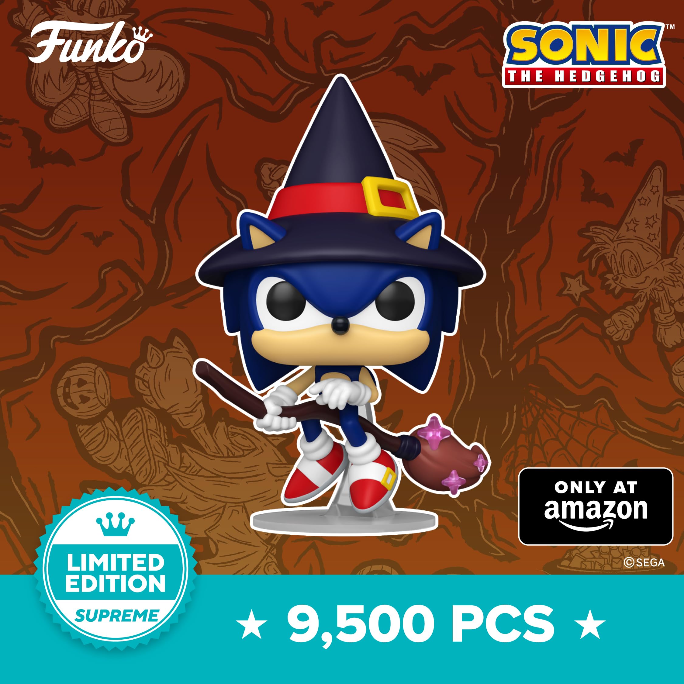 Funko Sonic The Hedgehog - Sonic on Broom Limited Edition Vinyl Figure | Approx. 5.5 inches | Multicolor 2