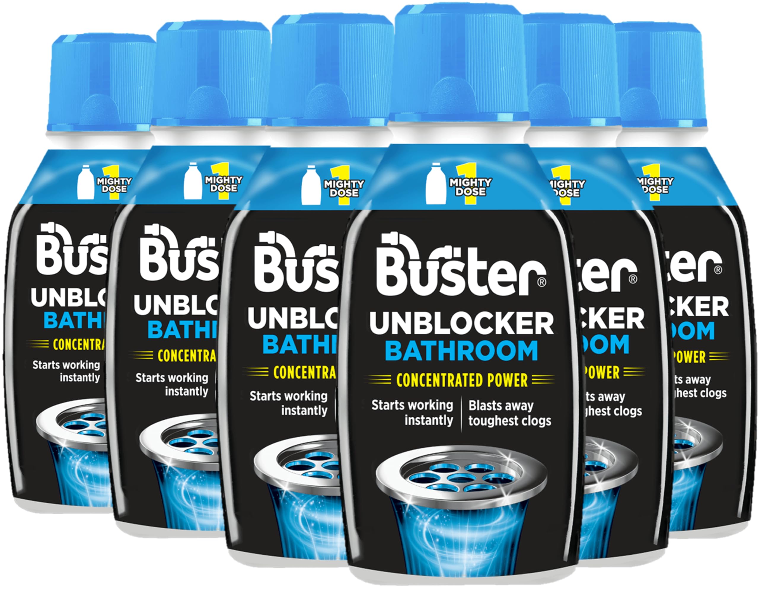 Buster Bathroom Plughole Unblocker - Drain Cleaner for Showers, Baths & Basins (Pack of 6 x 300ml) 10