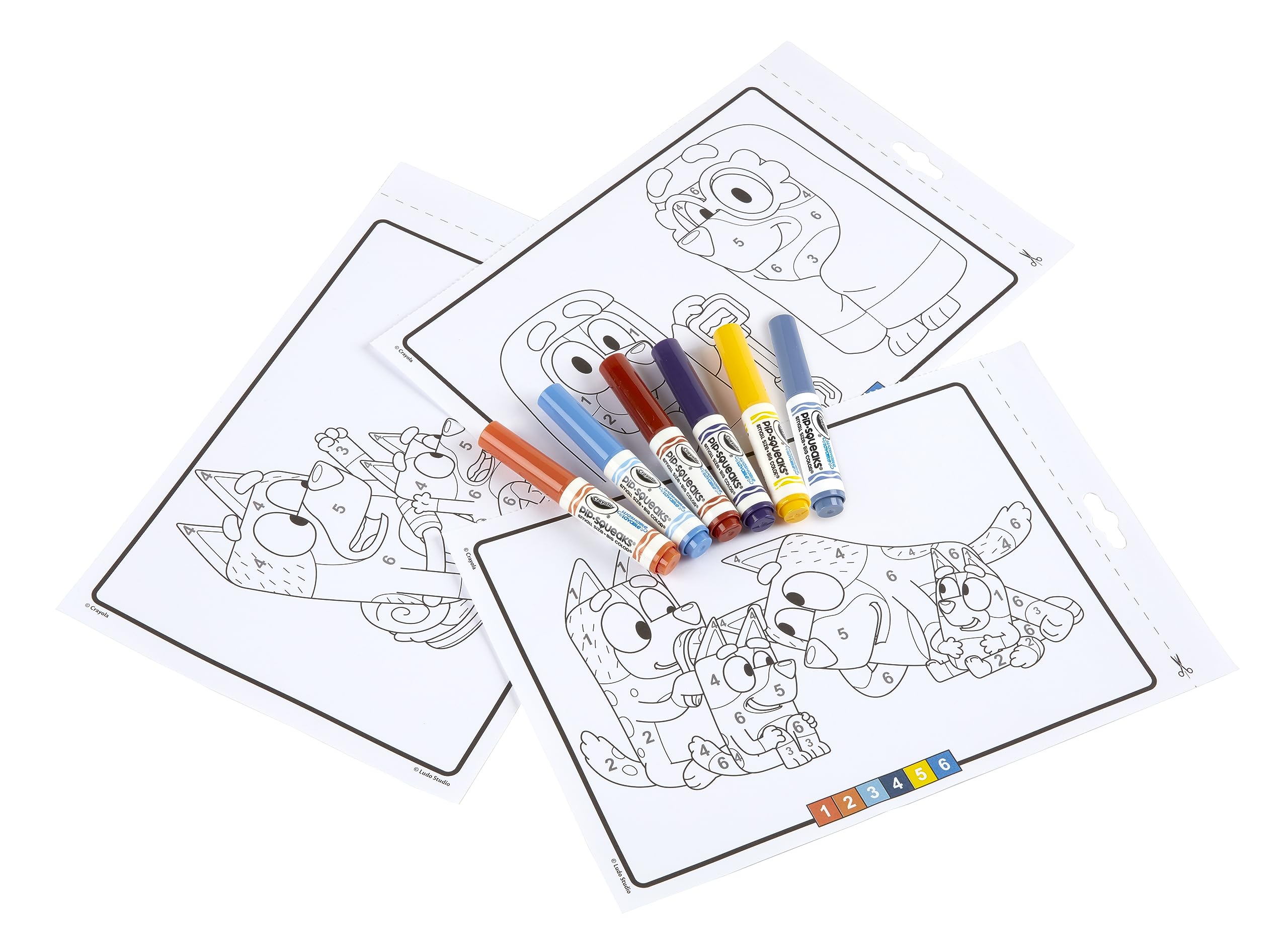 CRAYOLA Colour by Numbers - Bluey Activity Set | 16 Pages | 6 Mini-Markers | Ages 3+ 3