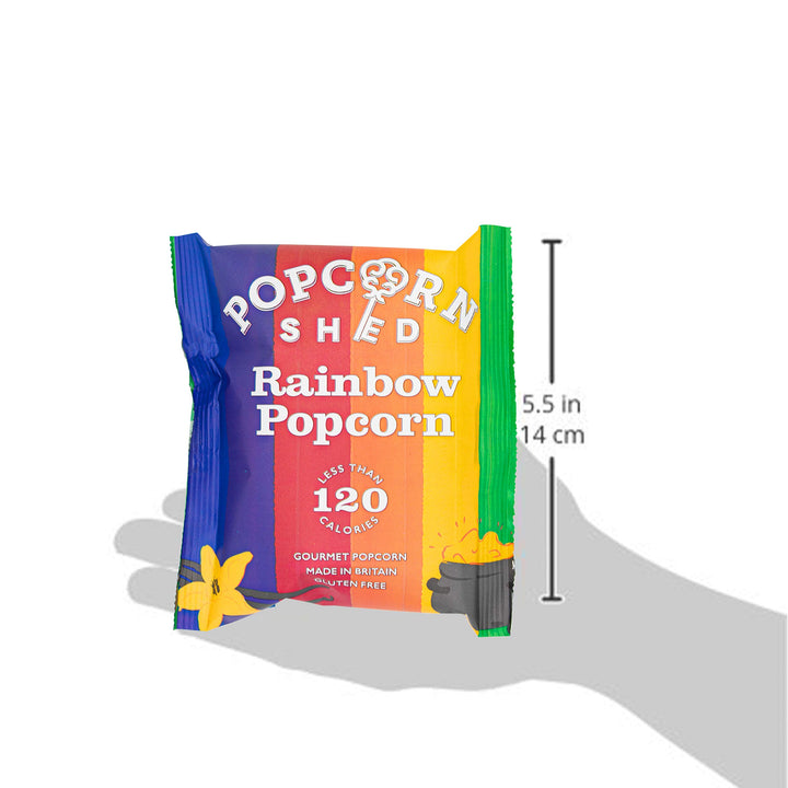 Popcorn Shed Rainbow Gourmet Popcorn Snack Pack - Vanilla Caramel Multicoloured Popcorn, Gluten Free, 24g