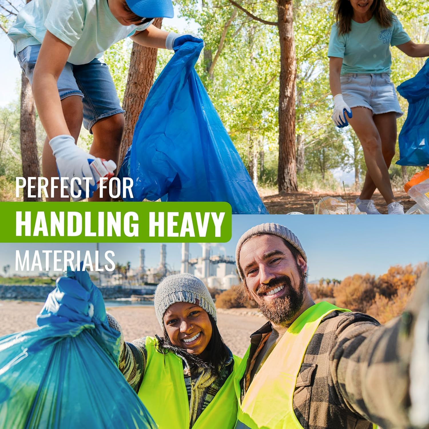 EcoBag 6 Pack Blue 30L 80 Micron Recyclable Heavy Duty Rubble Bags 2