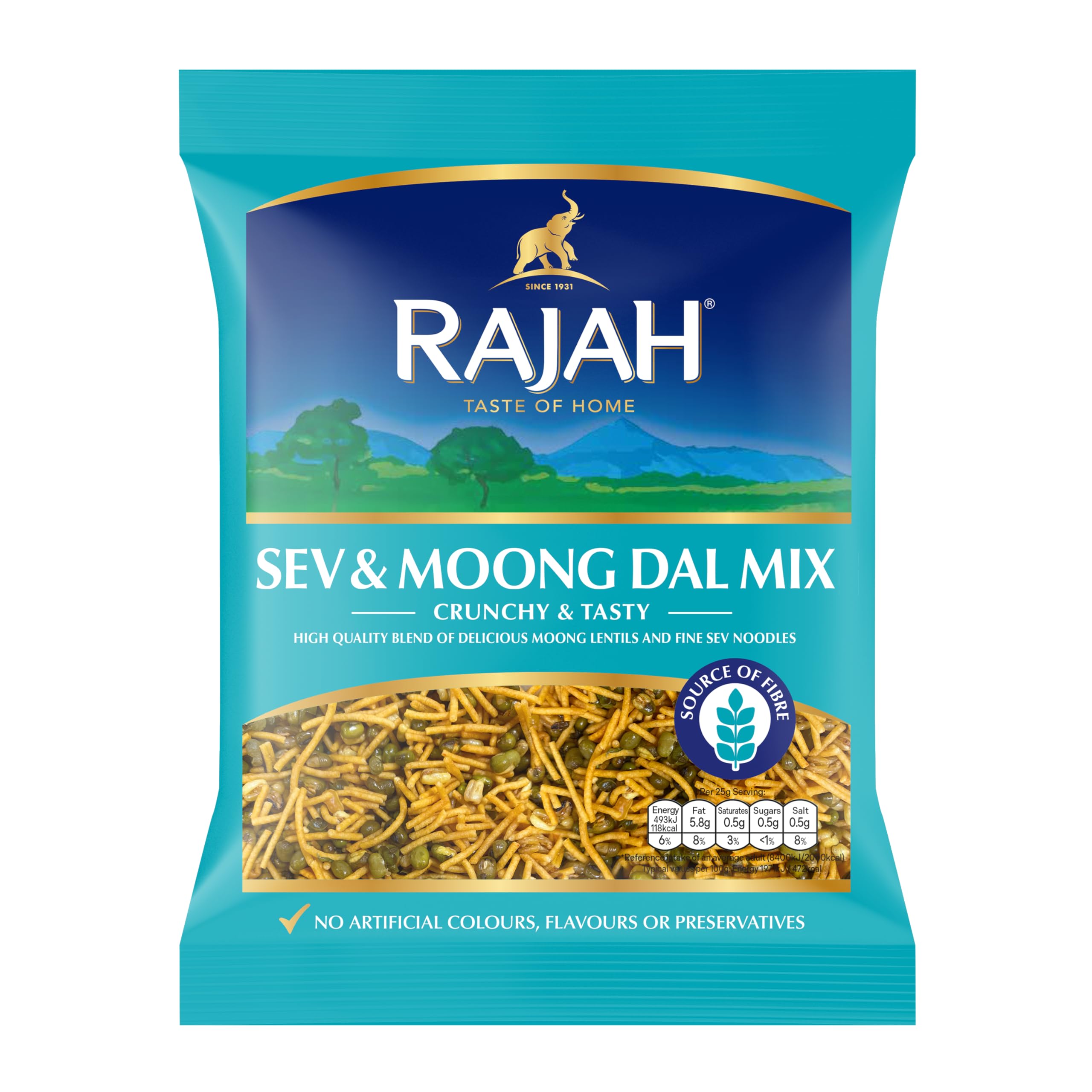 Rajah Sev and Moong Dal Mix 200g – Crunchy Indian Snack Blend with Peanuts, Lentils & Spices 1