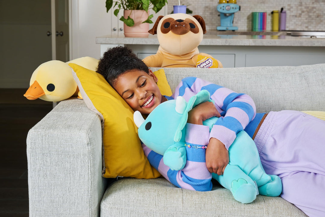 Hug-A-Lumps by ZURU - Weighted Cuddly Plush Toy, 1.5kg Dino (Delilah)