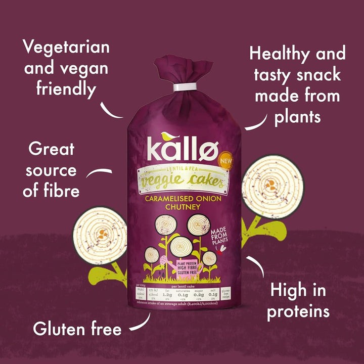 Kallo Veggie Cakes, Caramelised Onion, 6 x 122g