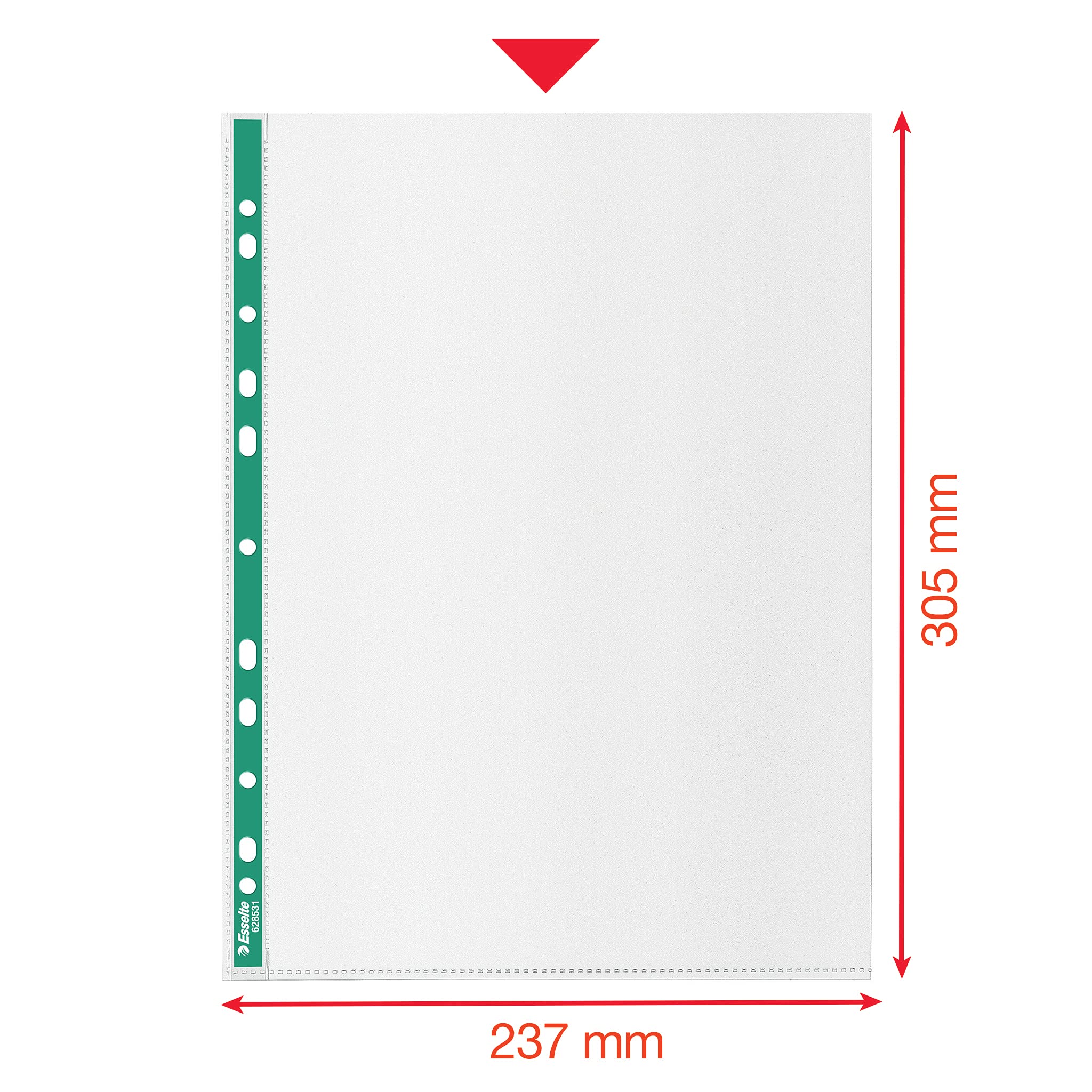 Esselte Premium Punched Pockets A4 Clear Poly Pockets - 100 Pack | 25 Sheet Capacity | 100% Recycled PP 6