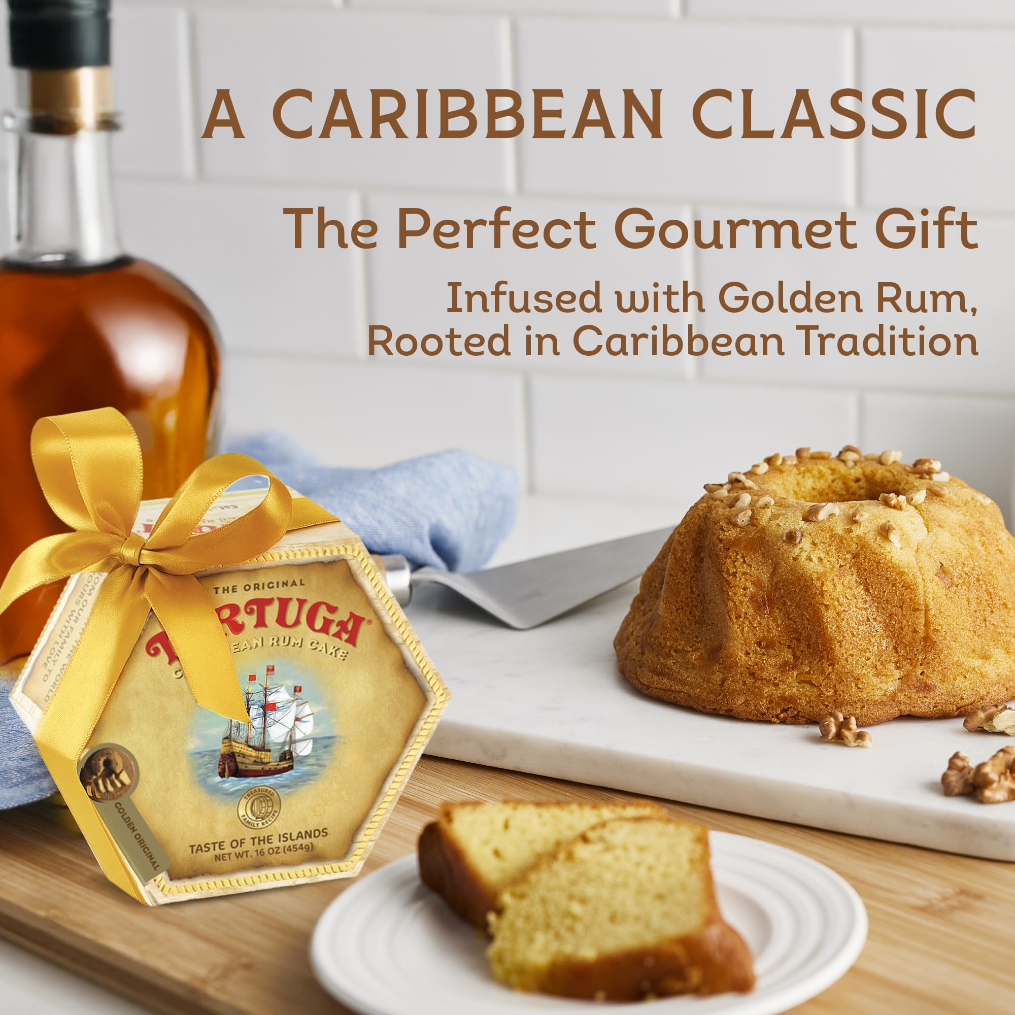 Tortuga Golden Original Rum Cake with Walnuts, 454g 12