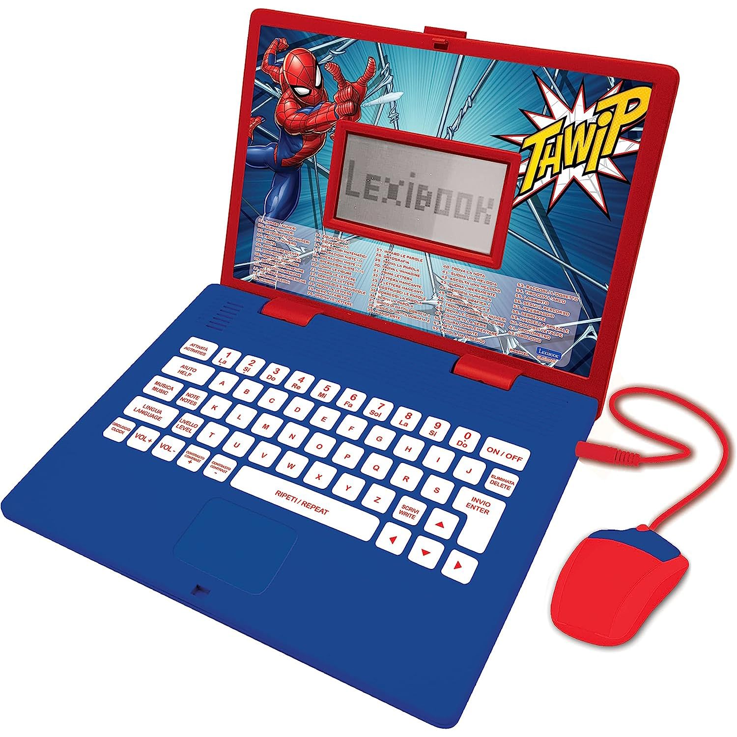 Lexibook Spider-Man Educational Bilingual Laptop - Italian/English Learning Toy with 124 Activities, Ages 3+ 1
