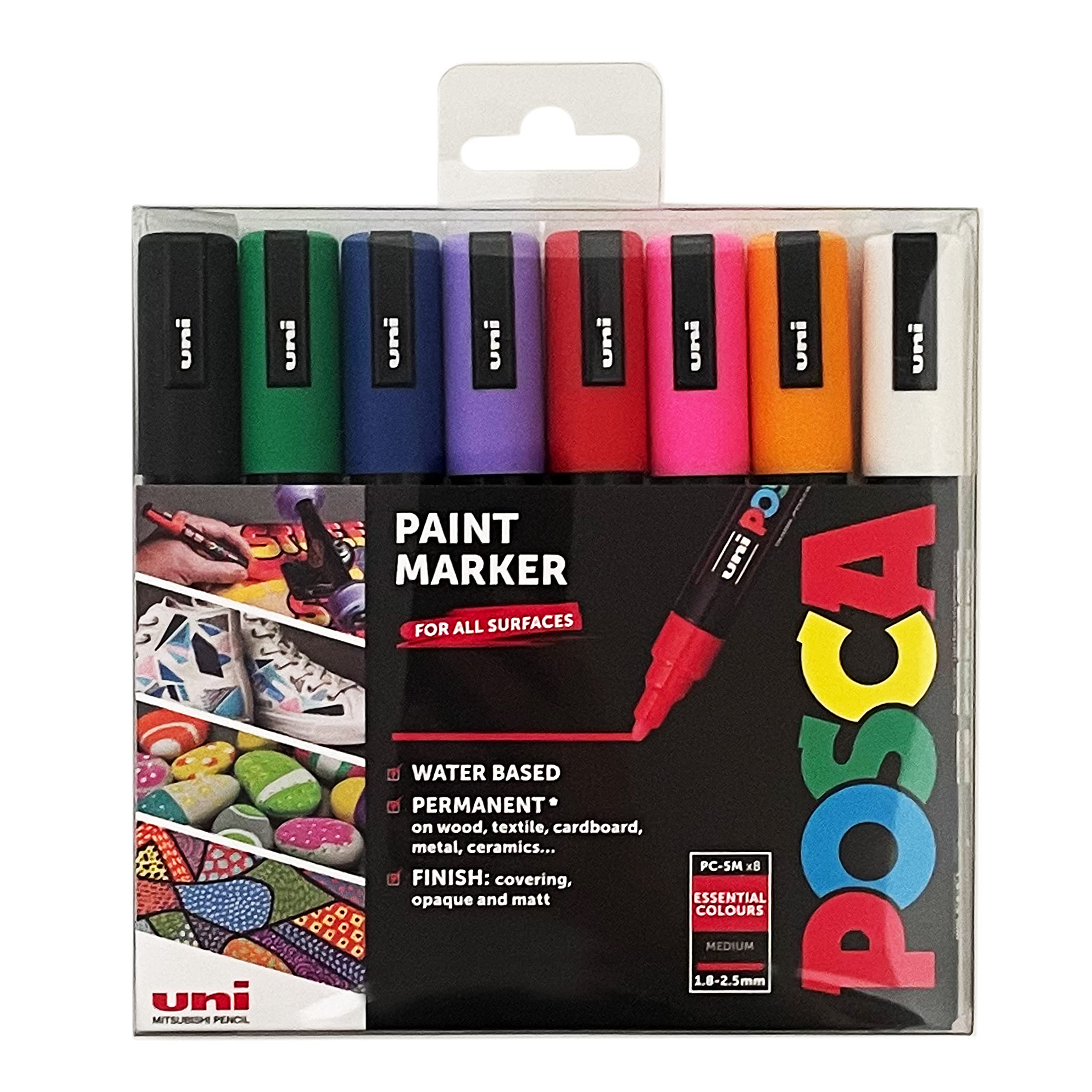 Posca Pens PC-5M Medium Acrylic Felt Tip Coloured Permanent Paint Markers f