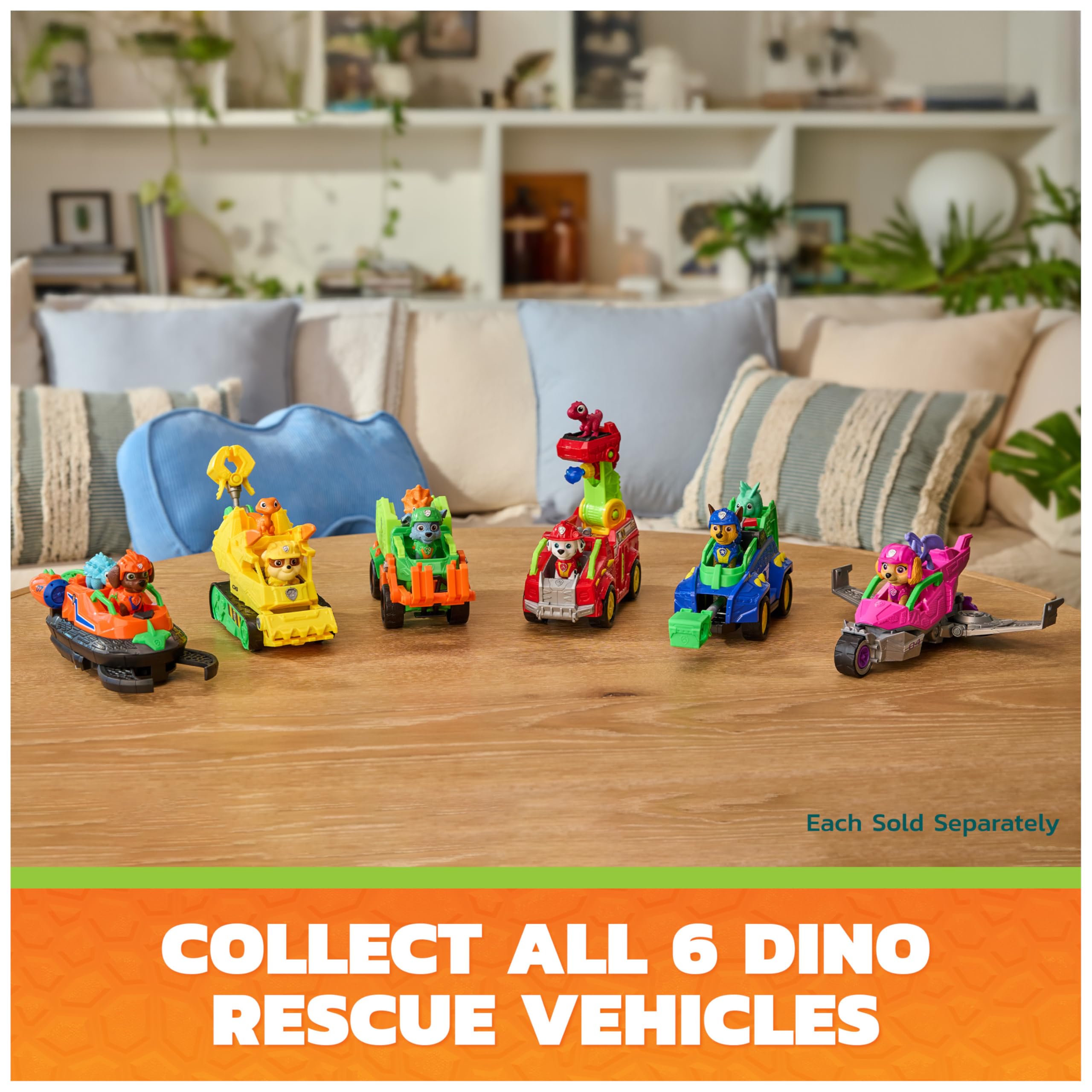 Paw Patrol Dino Rescue Hovercraft with Zuma Action Figure - Ages 3+ 6