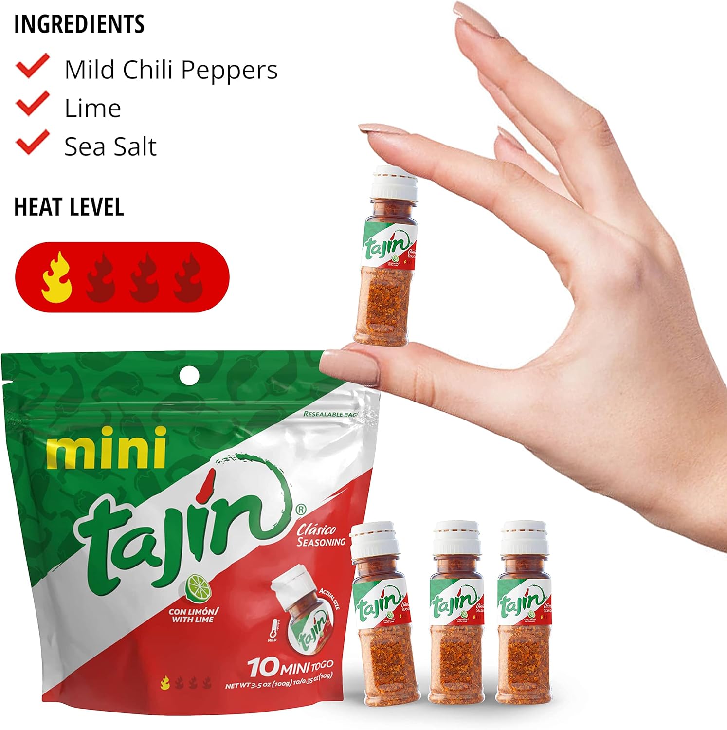 Tajín Clásico Seasoning Mini Pouch 0.35 oz (Pack of 10) – Authentic Mexican Chili Lime Spice 2