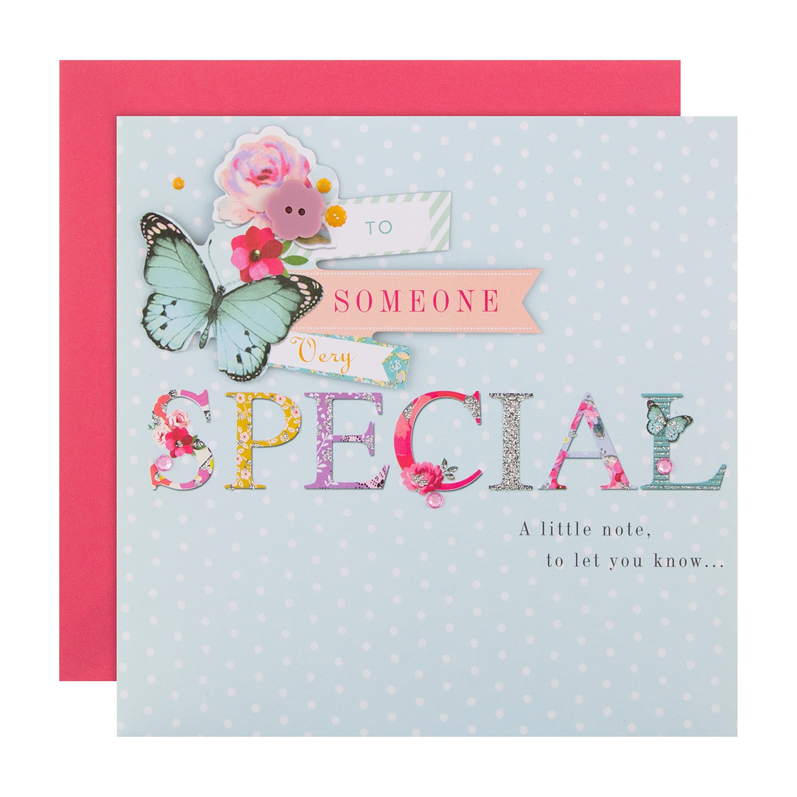Hallmark Birthday Card for Someone Special - Butterfly & Florals Design | 16cm Square