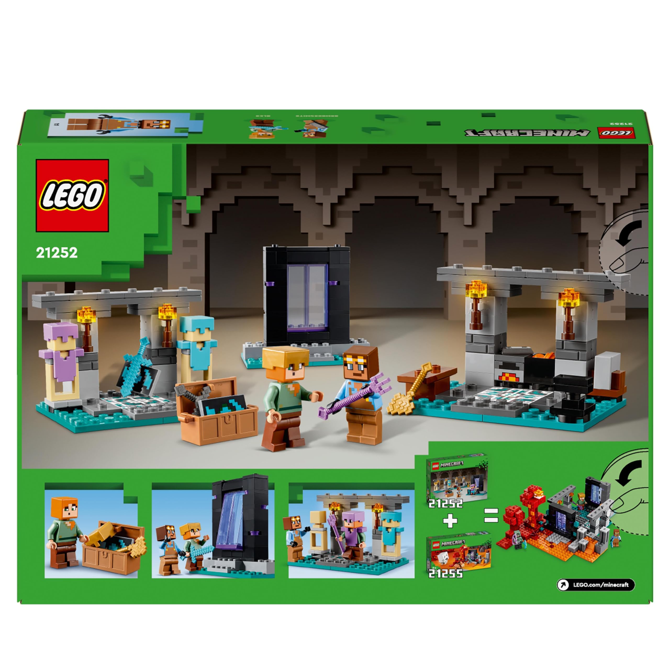 LEGO Minecraft The Armoury 21252 - Building Set with Alex, Armoursmith & Nether Portal 7