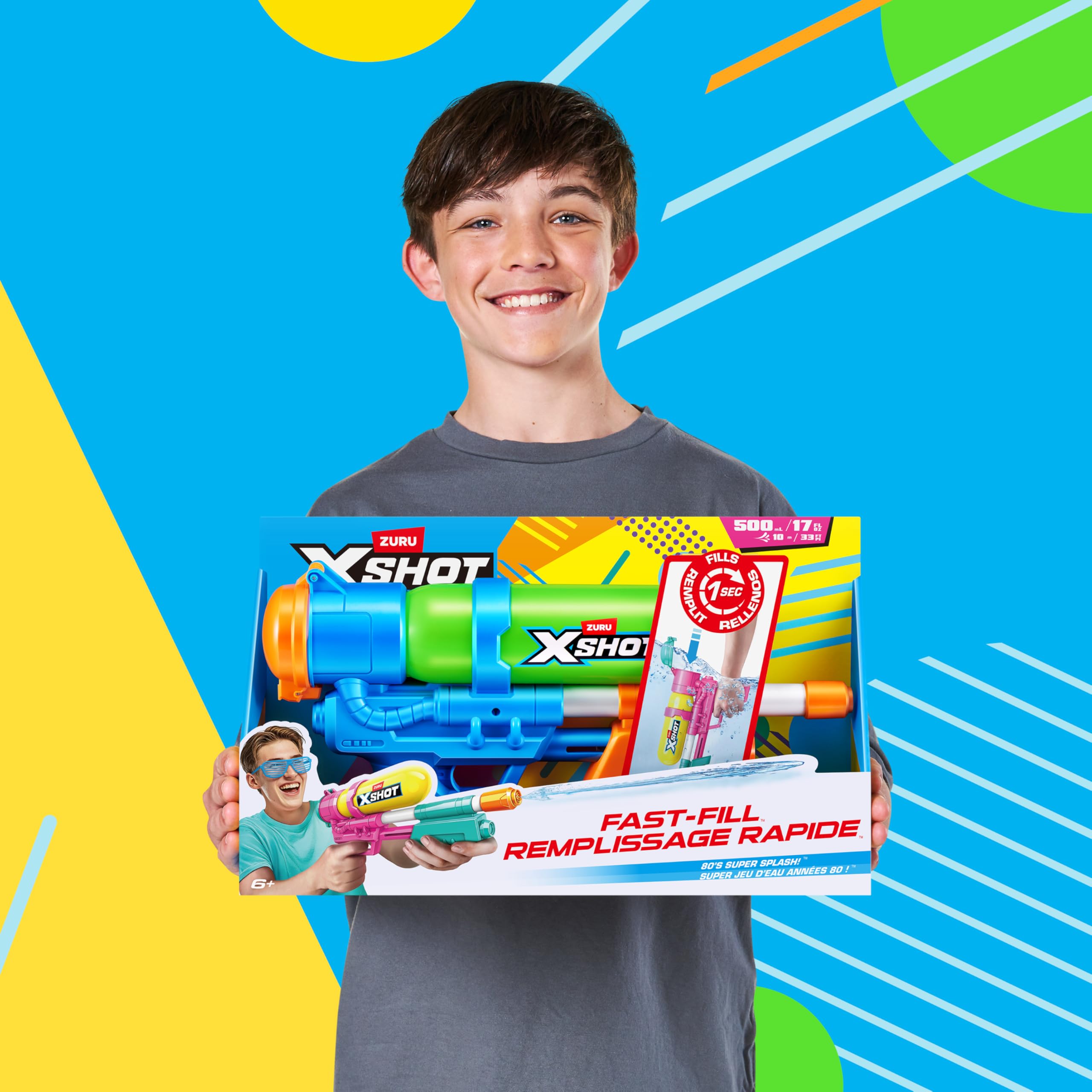 XSHOT Super Splash Water Blaster - Fast-Fill Refill | 33FT Range | 500ML Capacity | Green 4