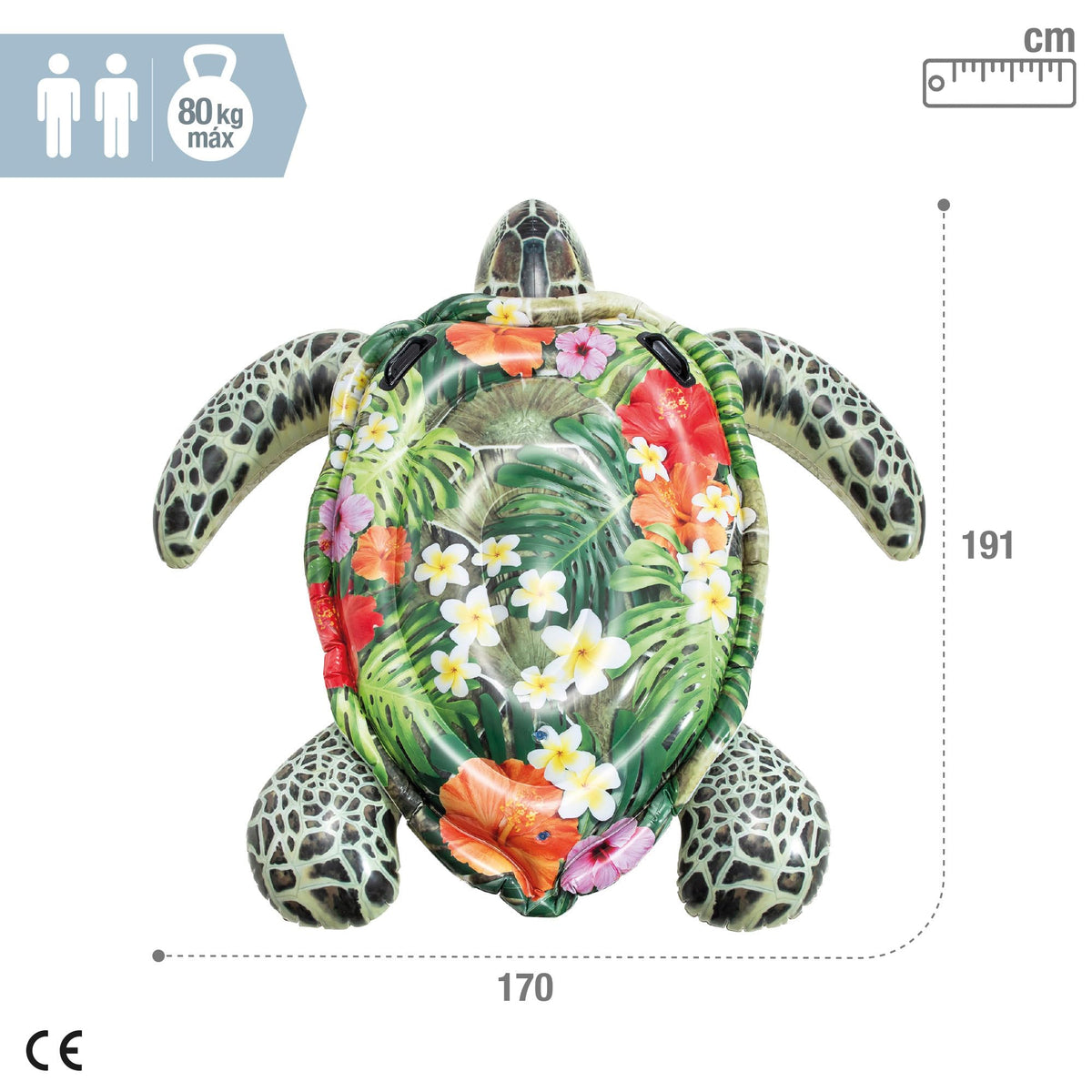 Intex Inflatable Turtle Pool Raft - 191 x 171 cm, Green