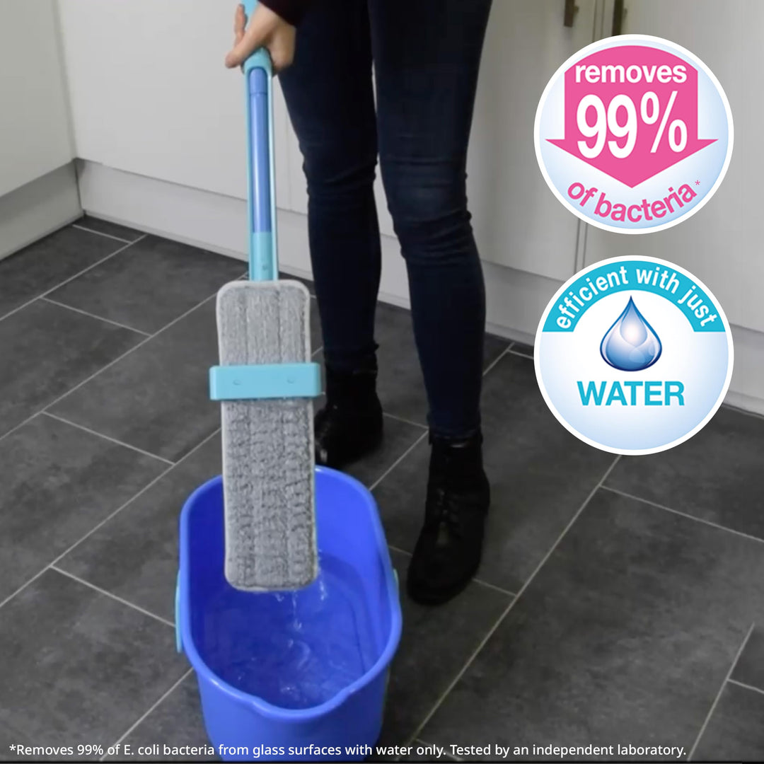 Spontex Easy System Max+ Microfibre Flat Mop with Integrated Wringing System