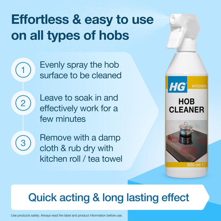 HG - Hob Cleaner for Everyday Use, Induction & Glass Ceramic Cooktop Spray, 500ml