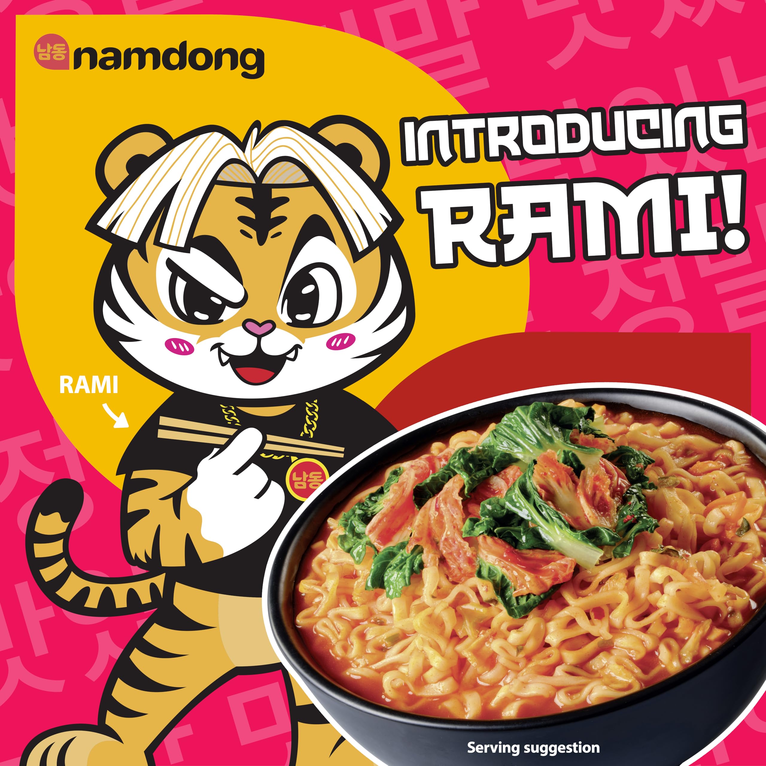 Namdong Kimchi Jjigae Noodle Pot - Korean-Style Instant Spicy Vegan Noodles with Chilli Sachet