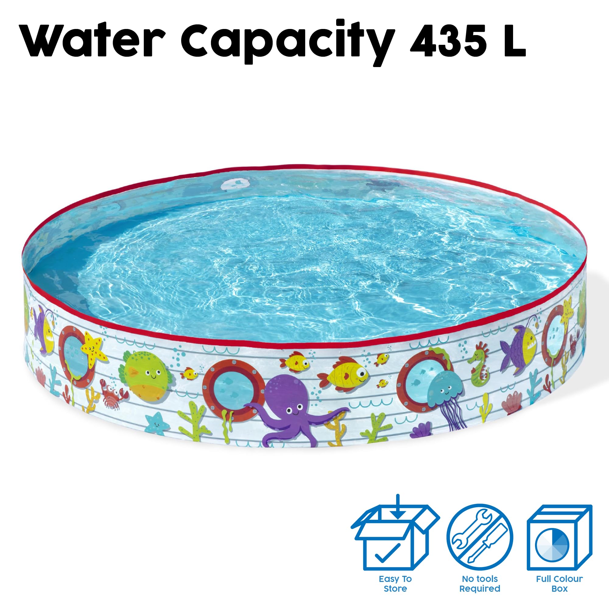 Bestway 55029 Fill N Fun Kids Garden Paddling Pool with Fish Print | 1.52m x 25cm | 435L 5