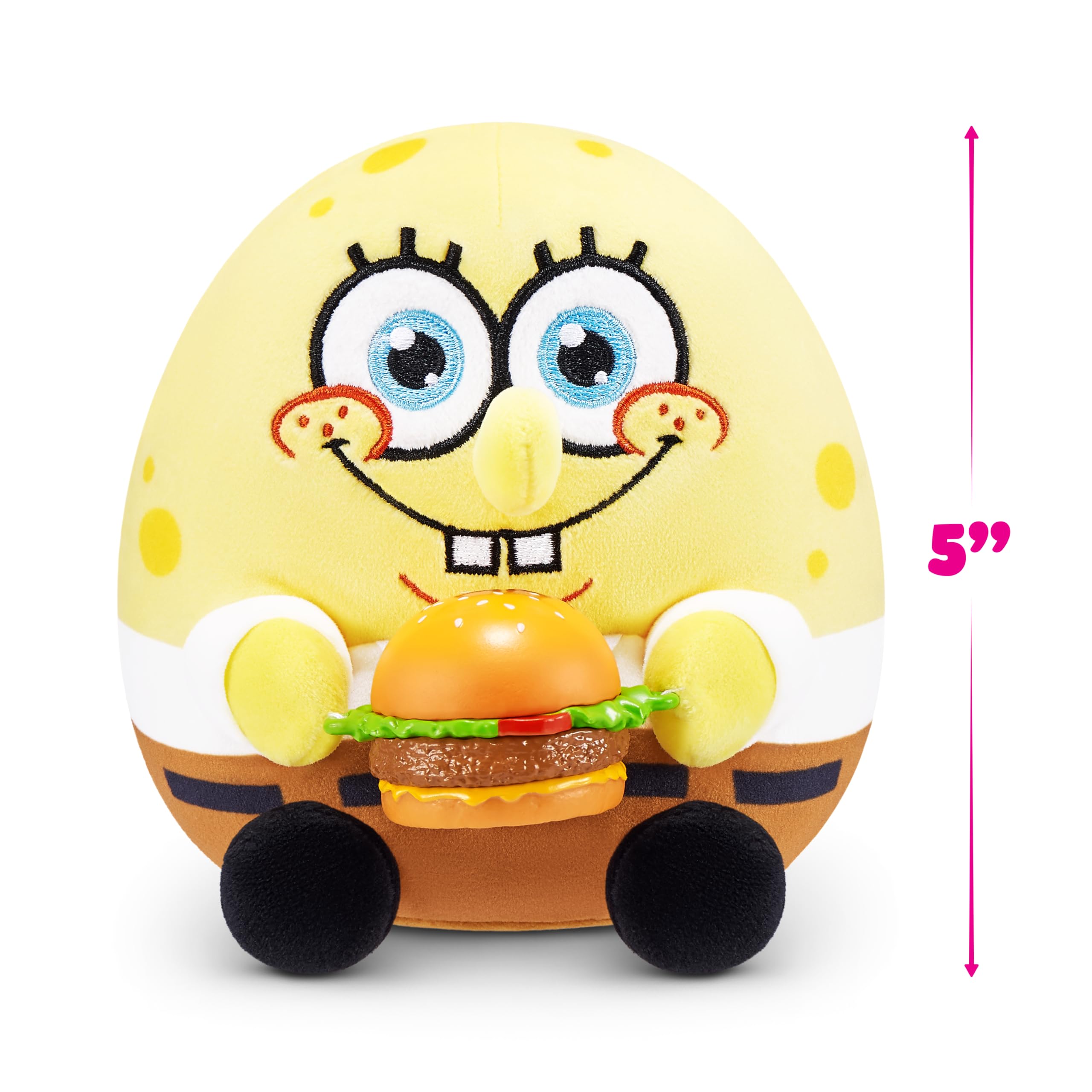 ZURU Snackles 5-inch Licensed Character SpongeBob Squarepants Plush | Soft Polyester | Includes Snack & Collector's Guide 5