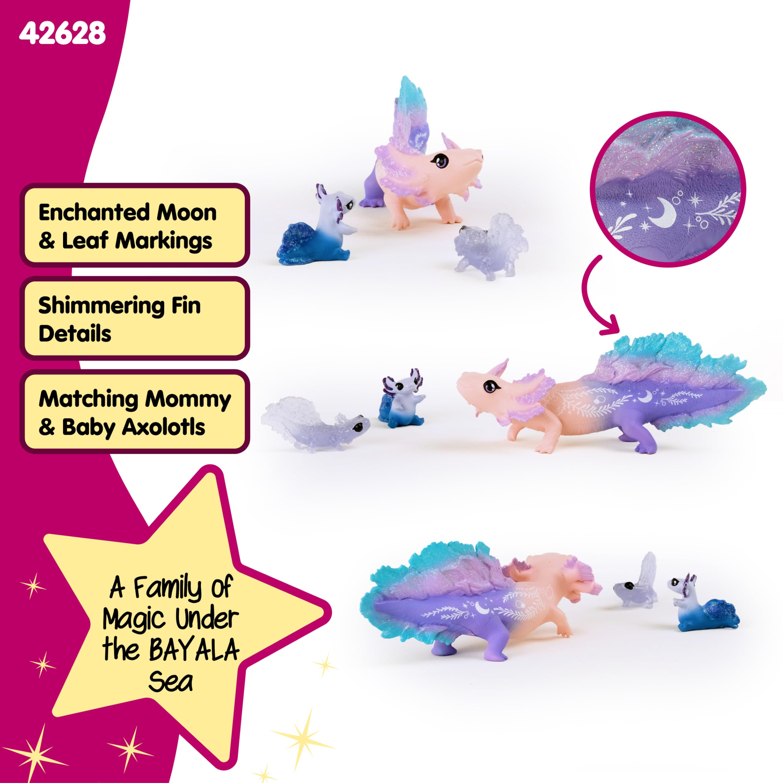 Schleich Bayala 42628 Axolotl Salamander Playset - 3-Piece Magical Underwater Figures 11