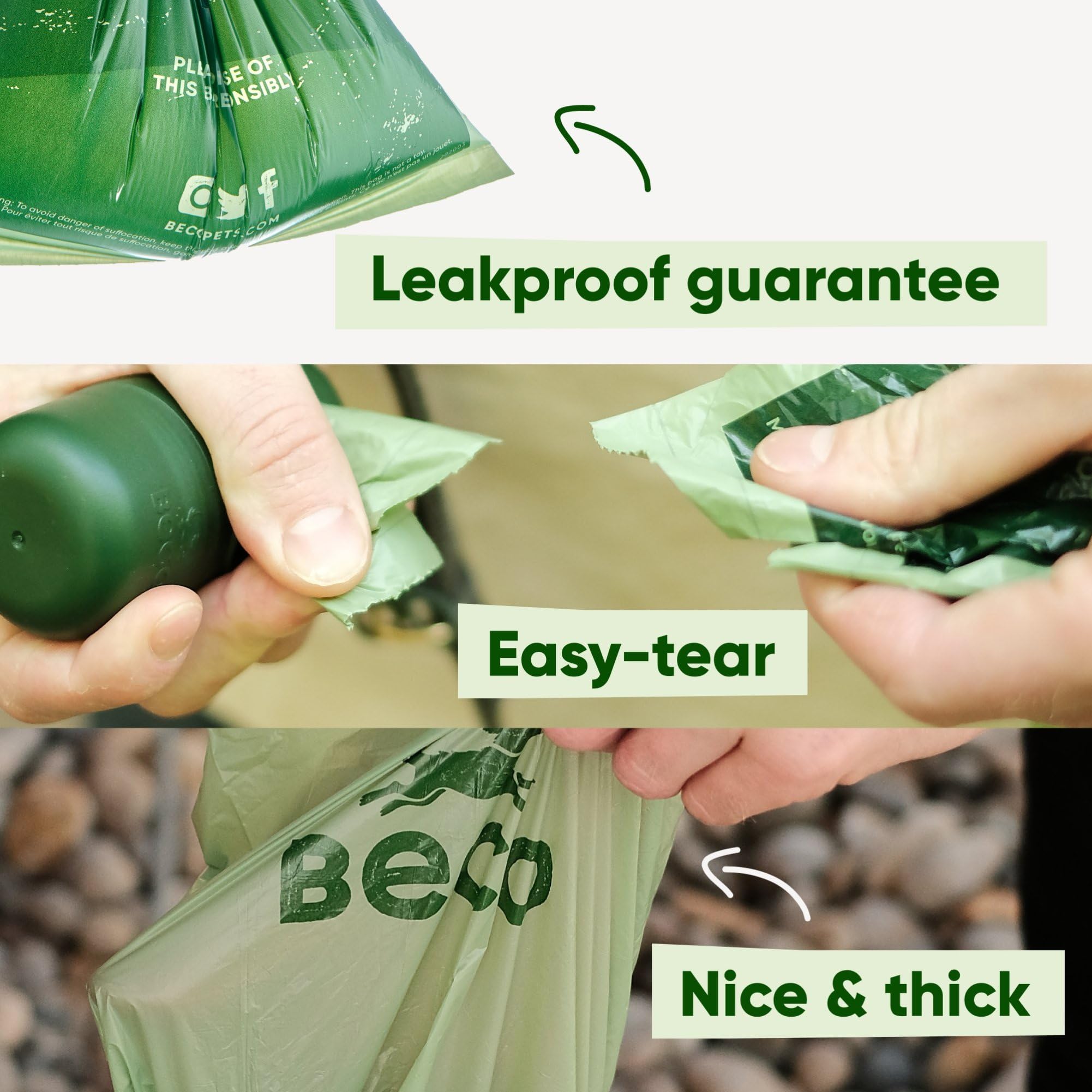 Beco Strong & Large Poop Bags - 540 Bags (36 Rolls of 15) - Unscented 4