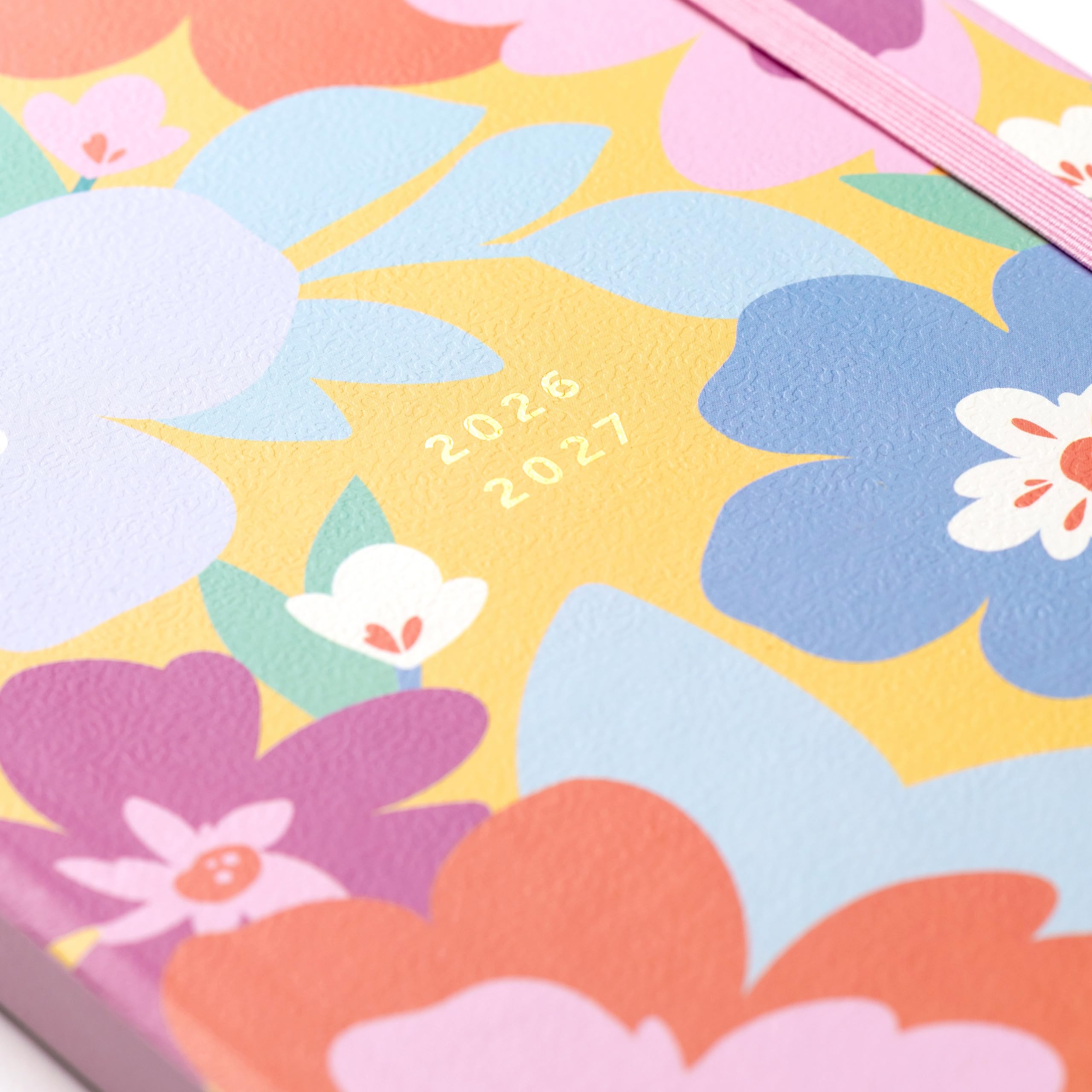 Busy B A6 Mid-Year Academic Planner - Aug '26 to Aug '27 | Floral Design | Elastic Closure