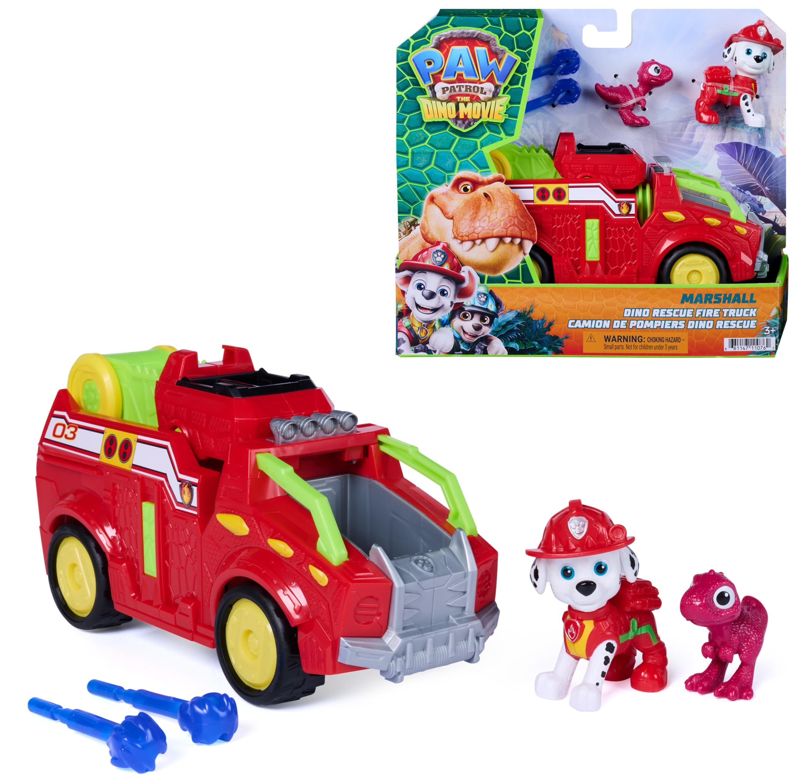Paw Patrol Marshall Dino Rescue Firetruck Toy Vehicle - Ages 3+ 1