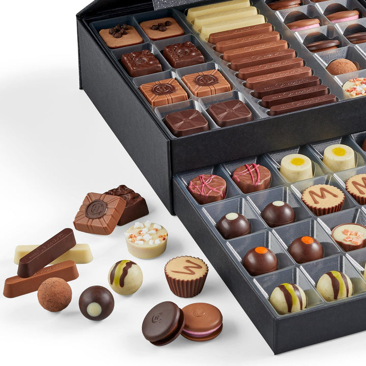Hotel Chocolat Classic Cabinet 600g - Assorted Milk, Dark & White Chocolates