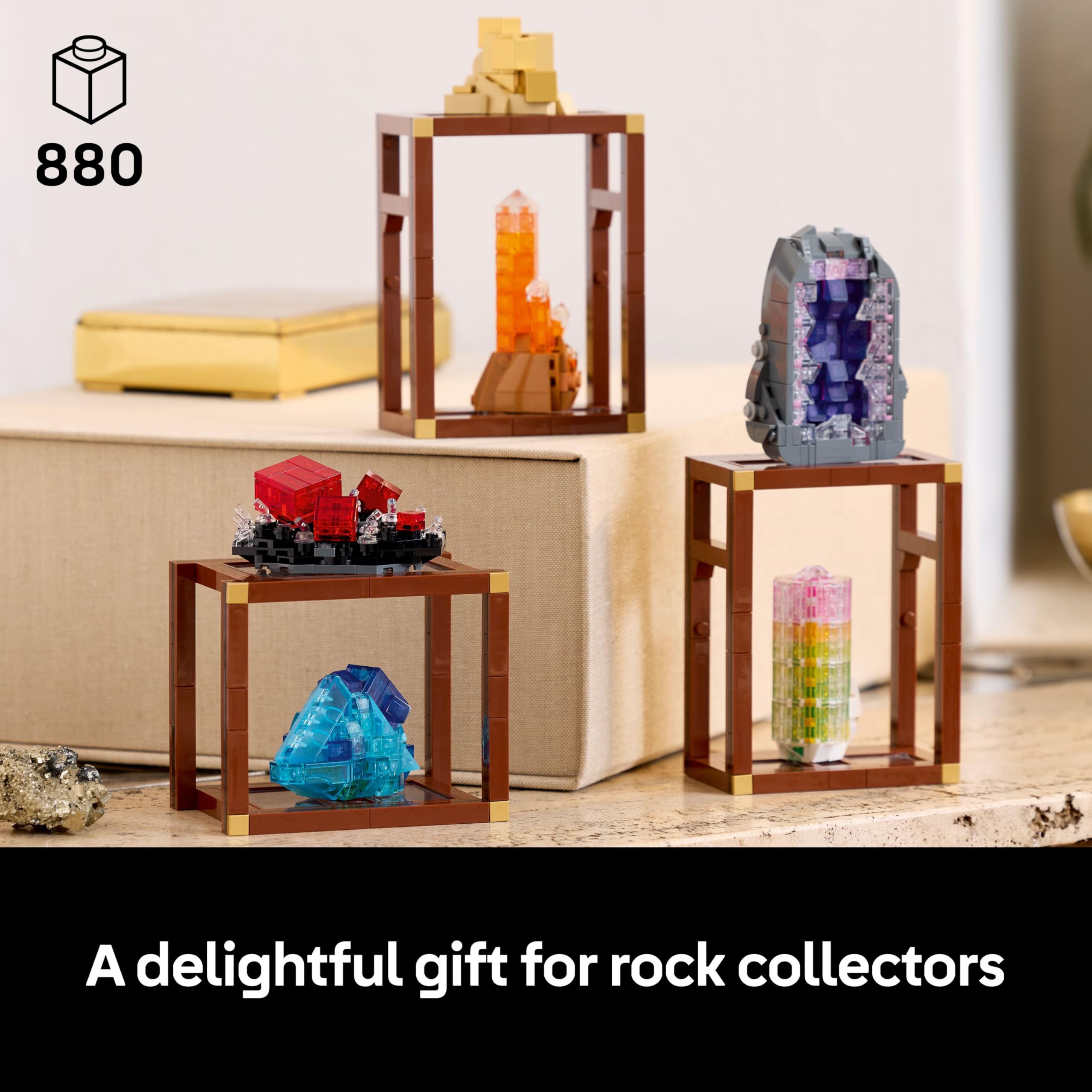 LEGO Ideas Mineral Collection Building Set - 880-Piece Adult Craft Kit with 6 Mineral Models 3