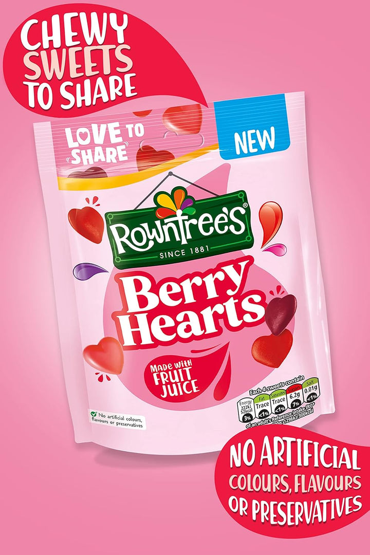 Nestlé Rowntree’s Berry Hearts Fruity Chewy Sweets, 115g