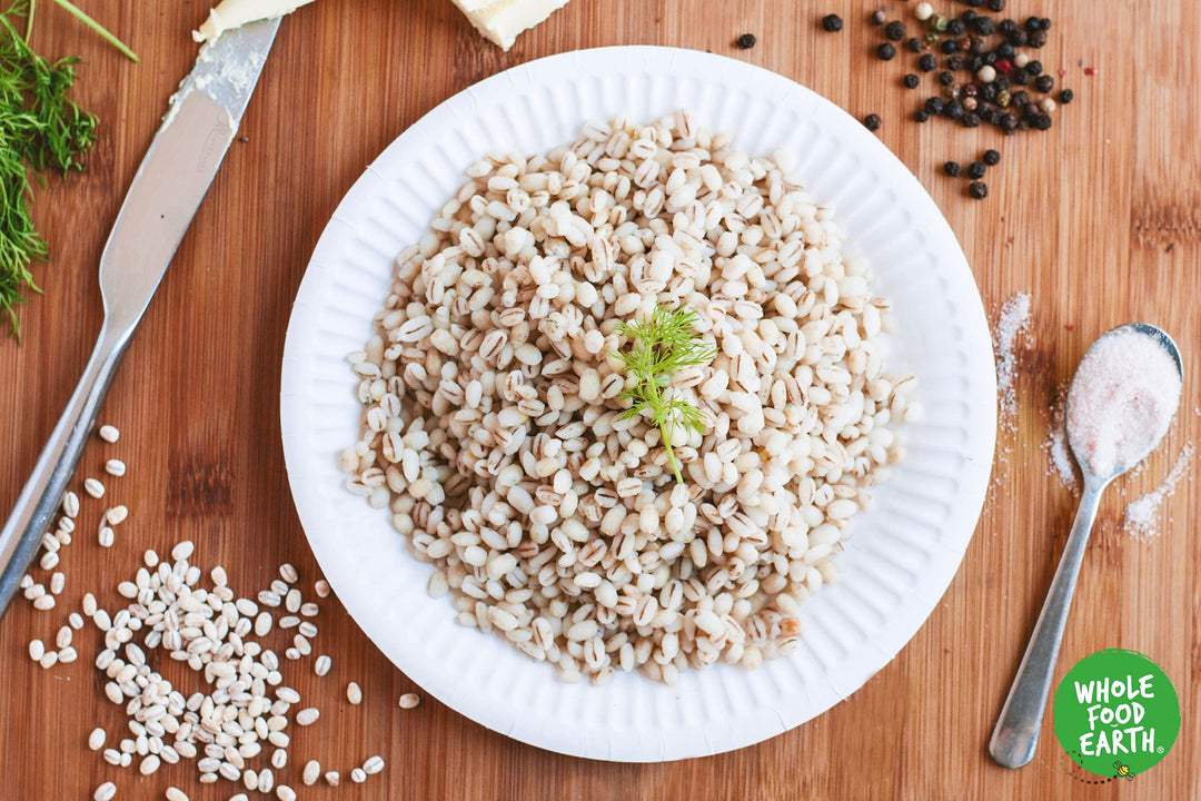 Wholefood Earth Pearl Barley 500g | GMO-Free | High Fibre | Vegan | Recyclable Packaging