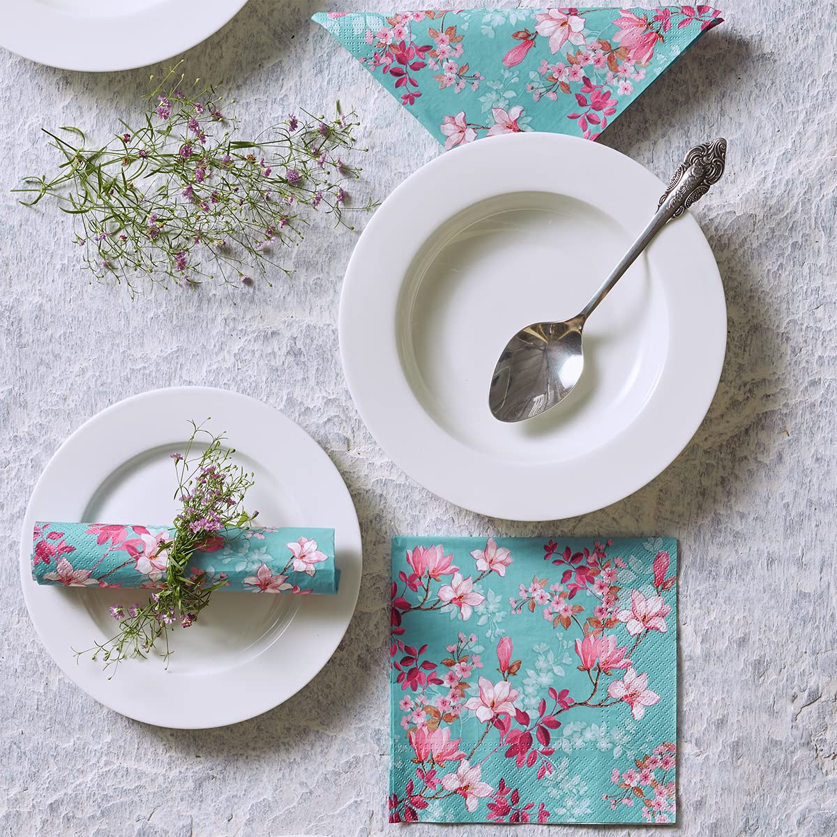 PAW Decor Collection Napkins - 3-Ply, Magnolia Pattern | 33 x 33 cm | 20 Count 5