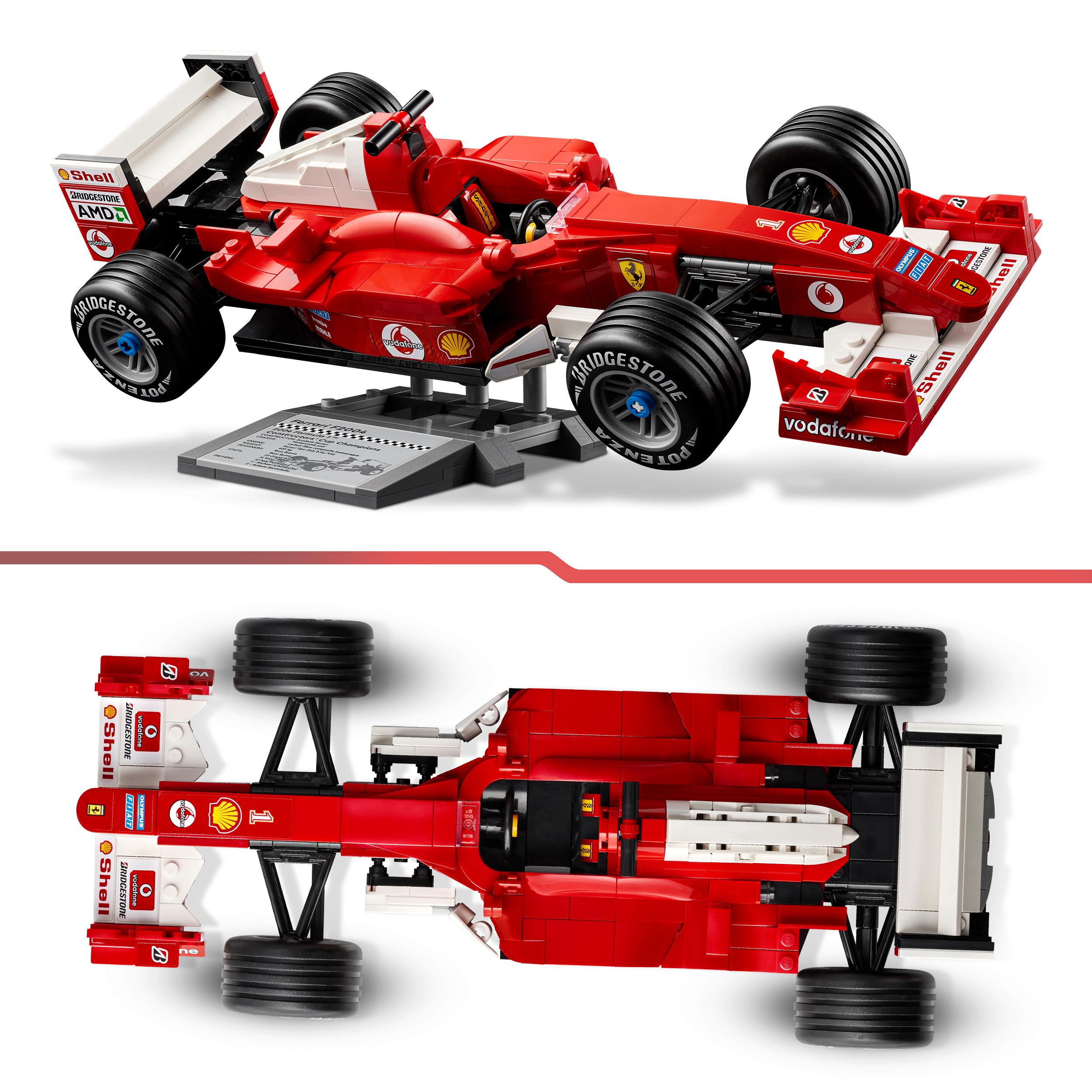 LEGO Icons Ferrari F2004 & Michael Schumacher F1 Car Model Kit for Adults 18+ 3