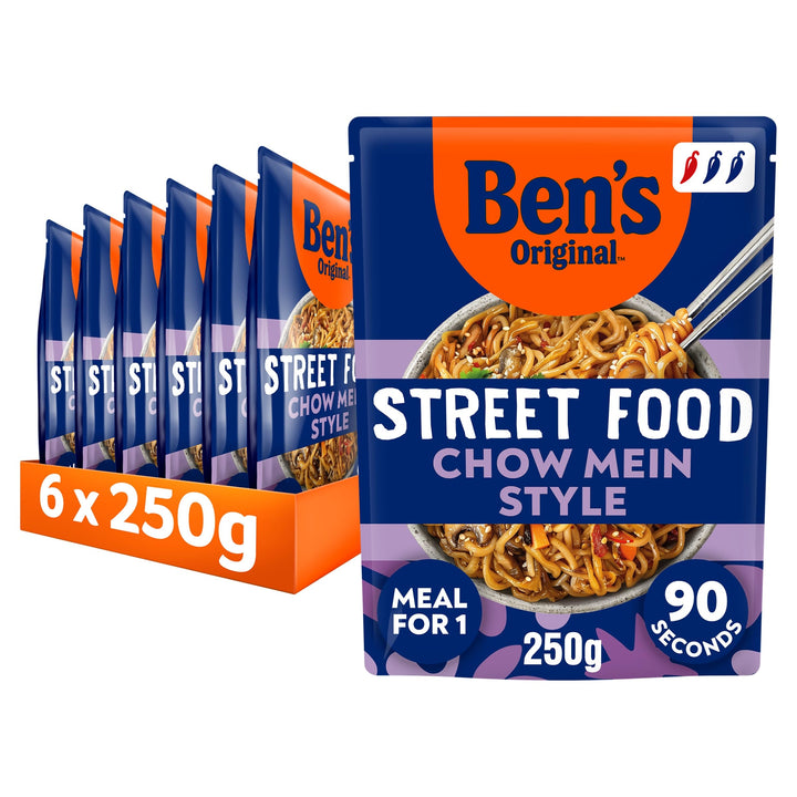 Ben's Original - Street Food Chinese Chow Mein Style Noodles Ready Meal (6x 250g)