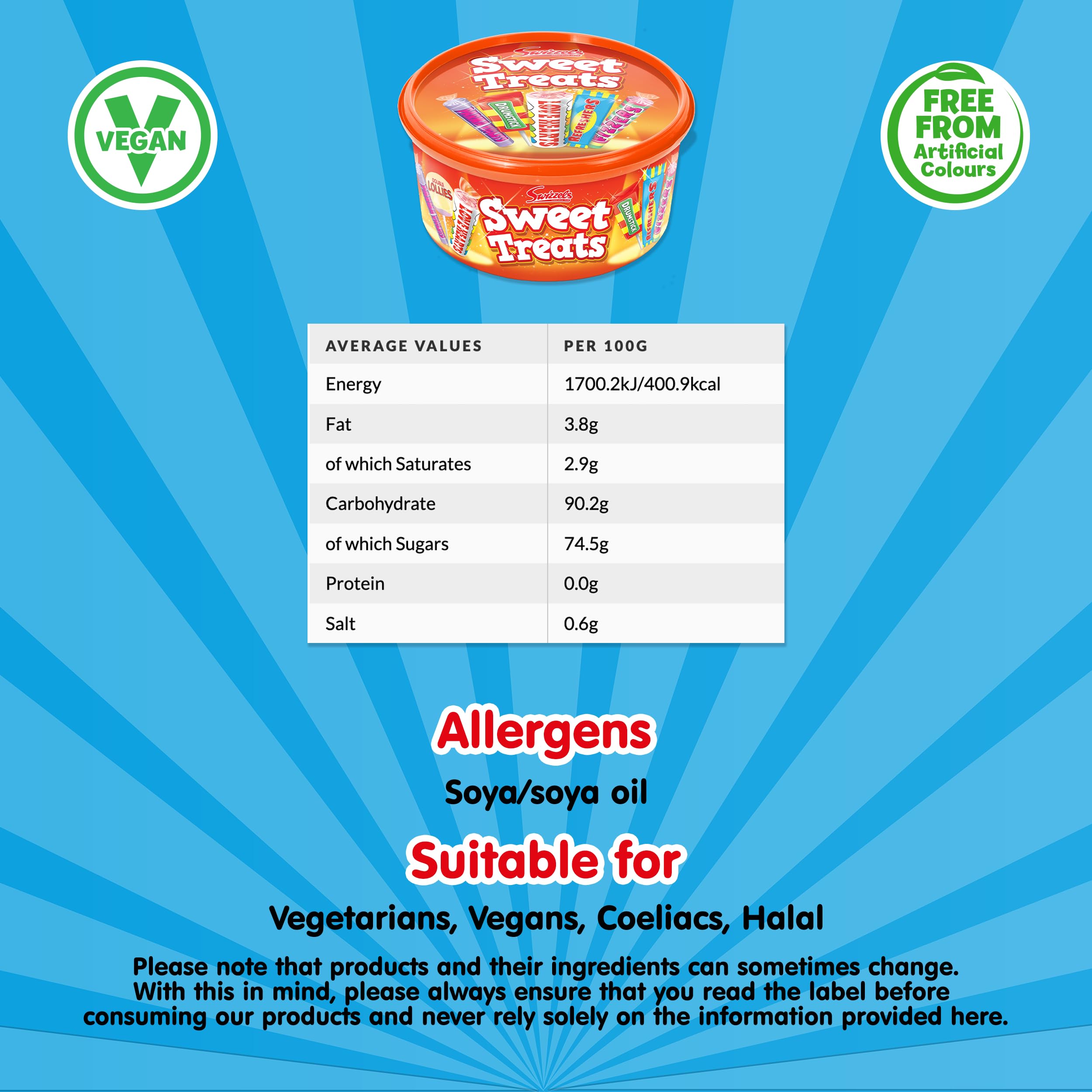 Swizzels Sweet Treats Tub 600g - Assorted Chewy and Fizzy Sweets 6
