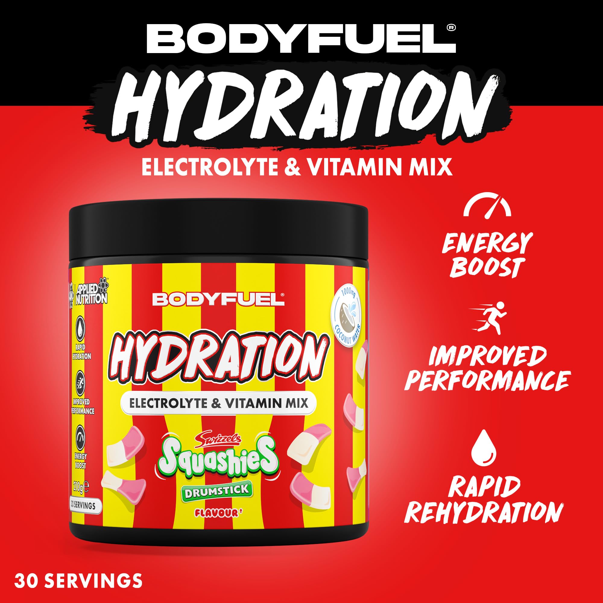 Applied Nutrition BodyFuel Hydration Electrolyte & Vitamin Powder - 30 Servings | Vegan & Halal Certified