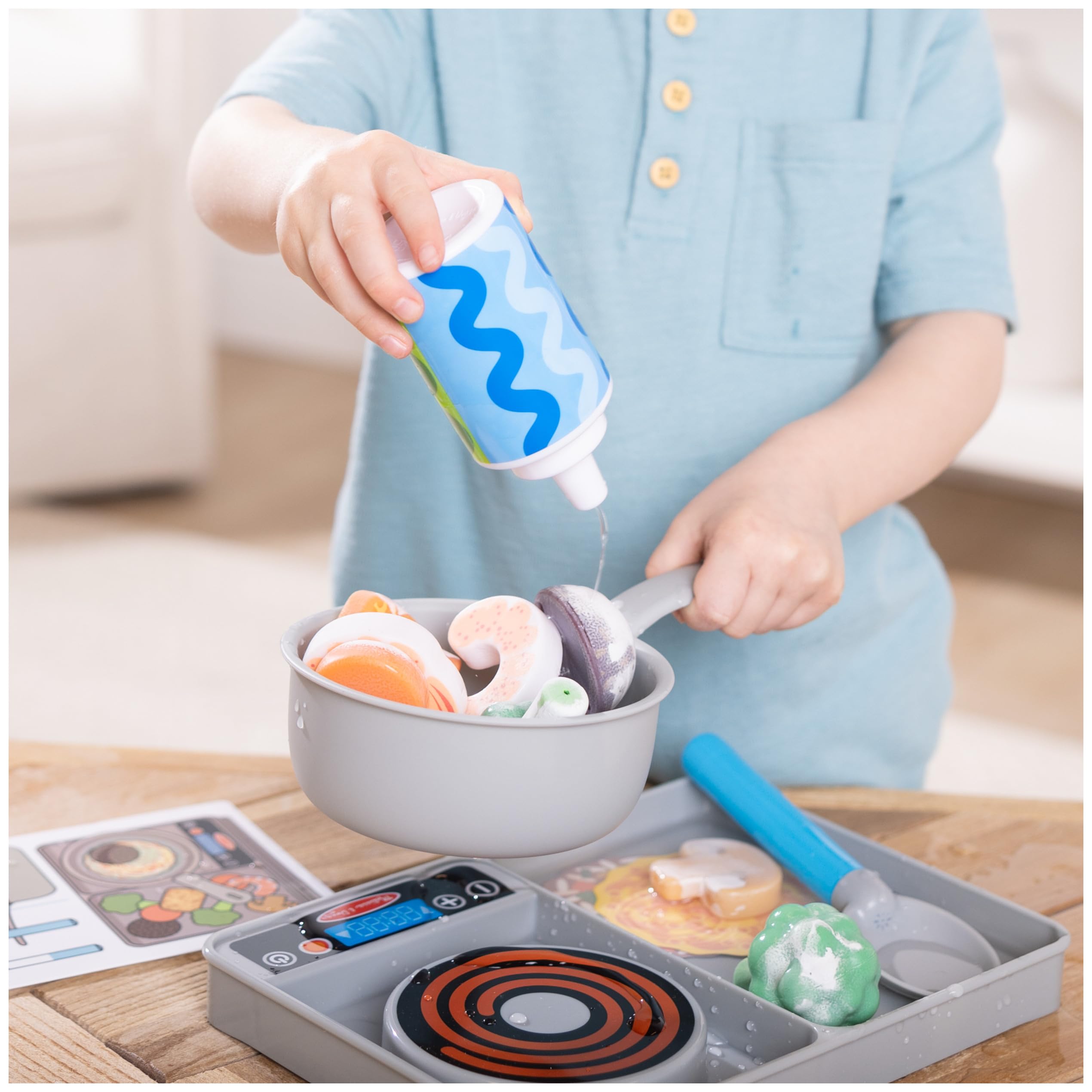 Melissa & Doug Simmer & Stir Stovetop Play Set - Color-Changing Play Food | Ages 3+ 2