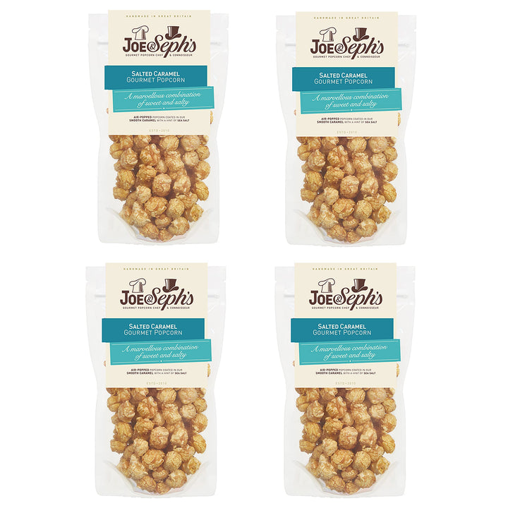 Joe & Seph's Salted Caramel Popcorn (4x70g) - Gourmet Air-Popped Snack, 2 Star Great Taste Award Winner