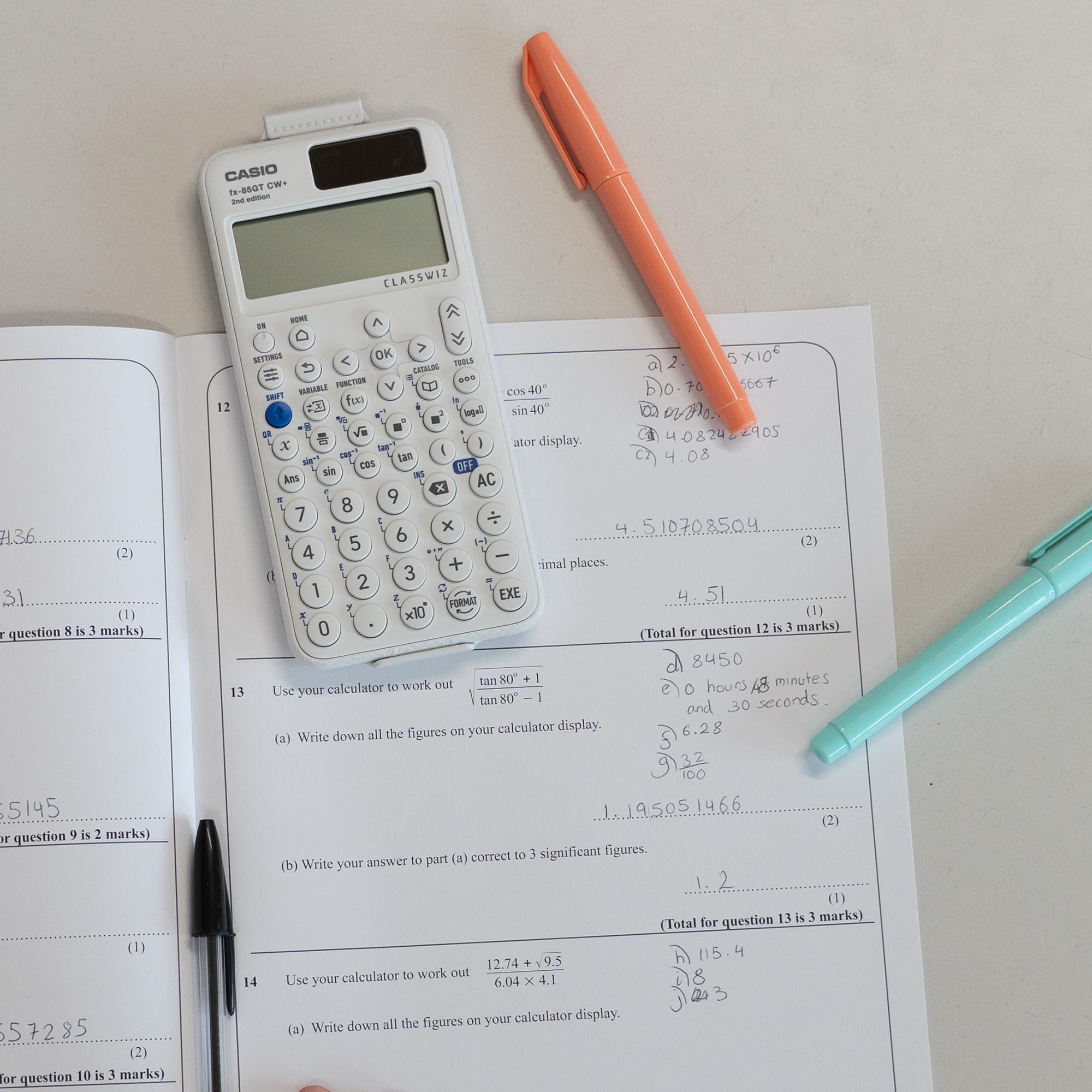Casio fx-85GTCW+ Scientific Calculator - Solar Powered | UK Version | White 6