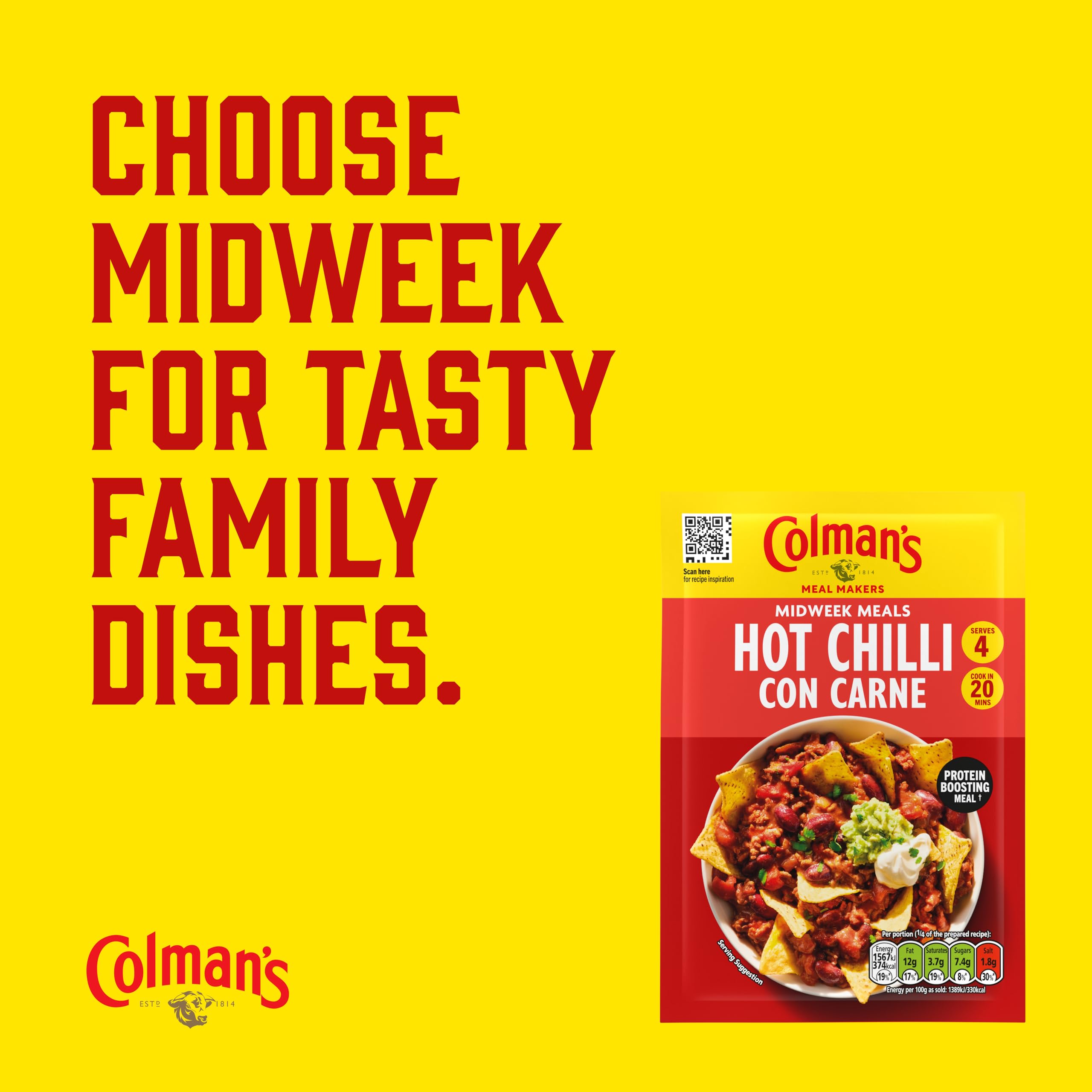 Colman's Hot Chilli Con Carne Meal Maker - 4 Servings | 37g 3