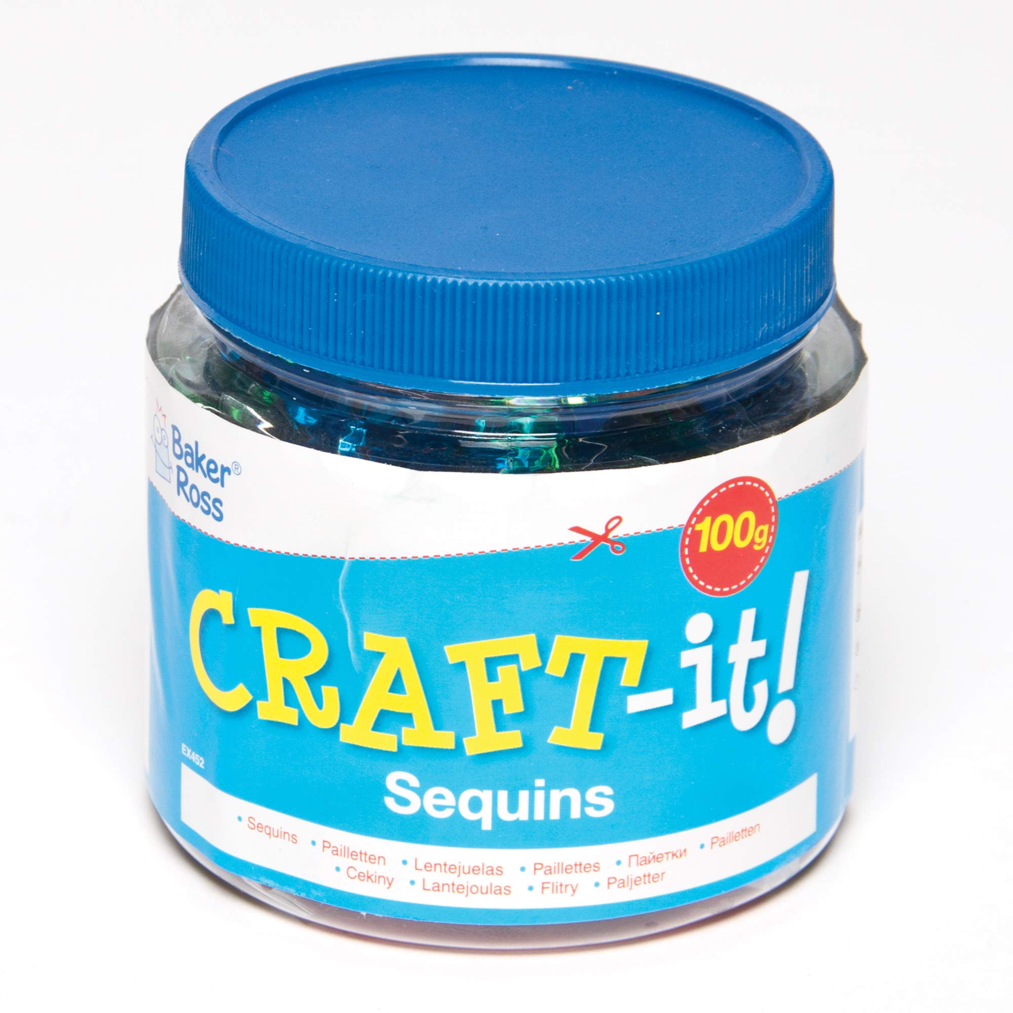 Baker Ross EX4523 Coloured Sequins Value Pack - Assorted Shiny Craft Embellishments for Kids 10