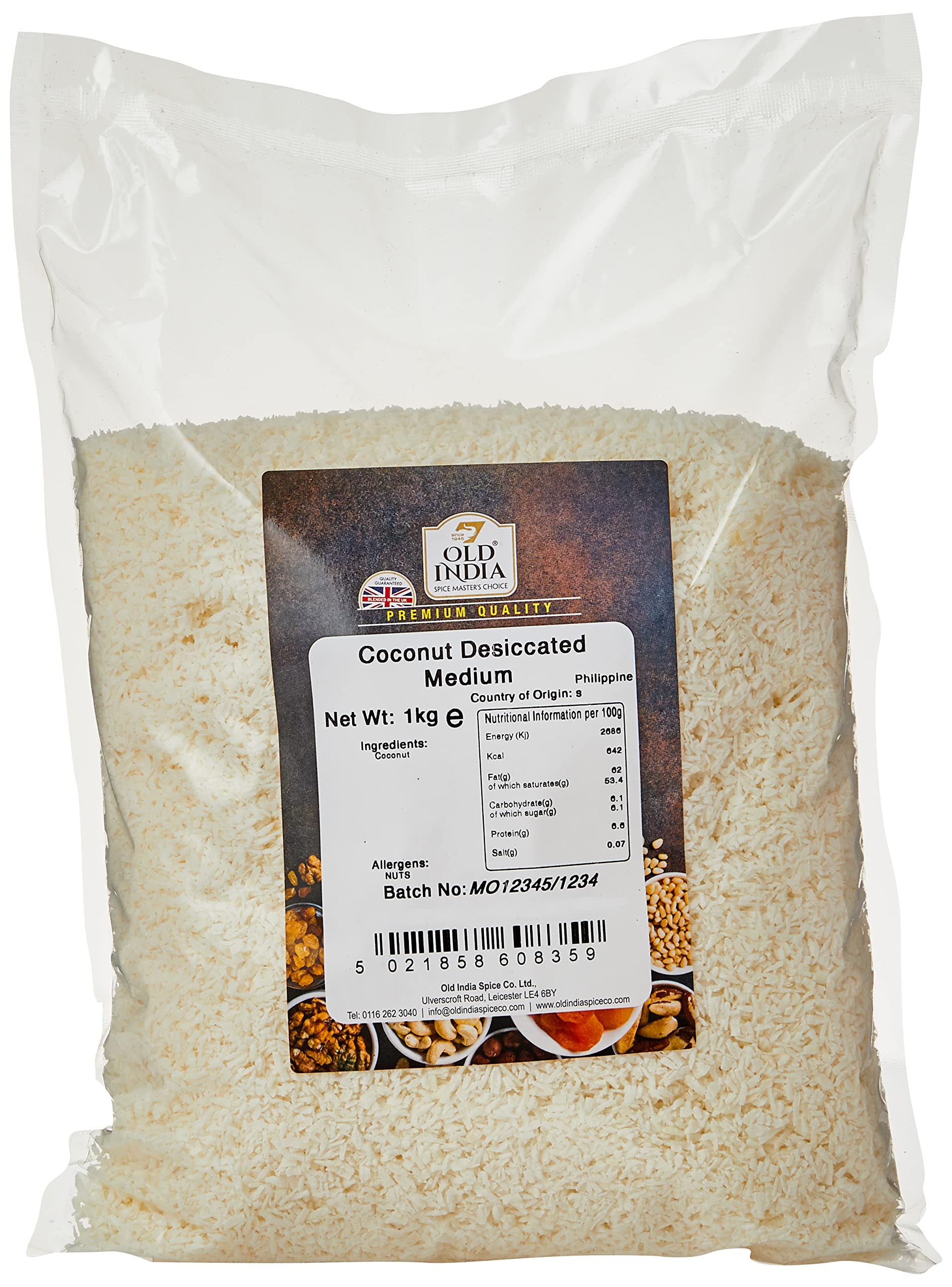 Old India Coconut Desiccated Medium 1kg 1